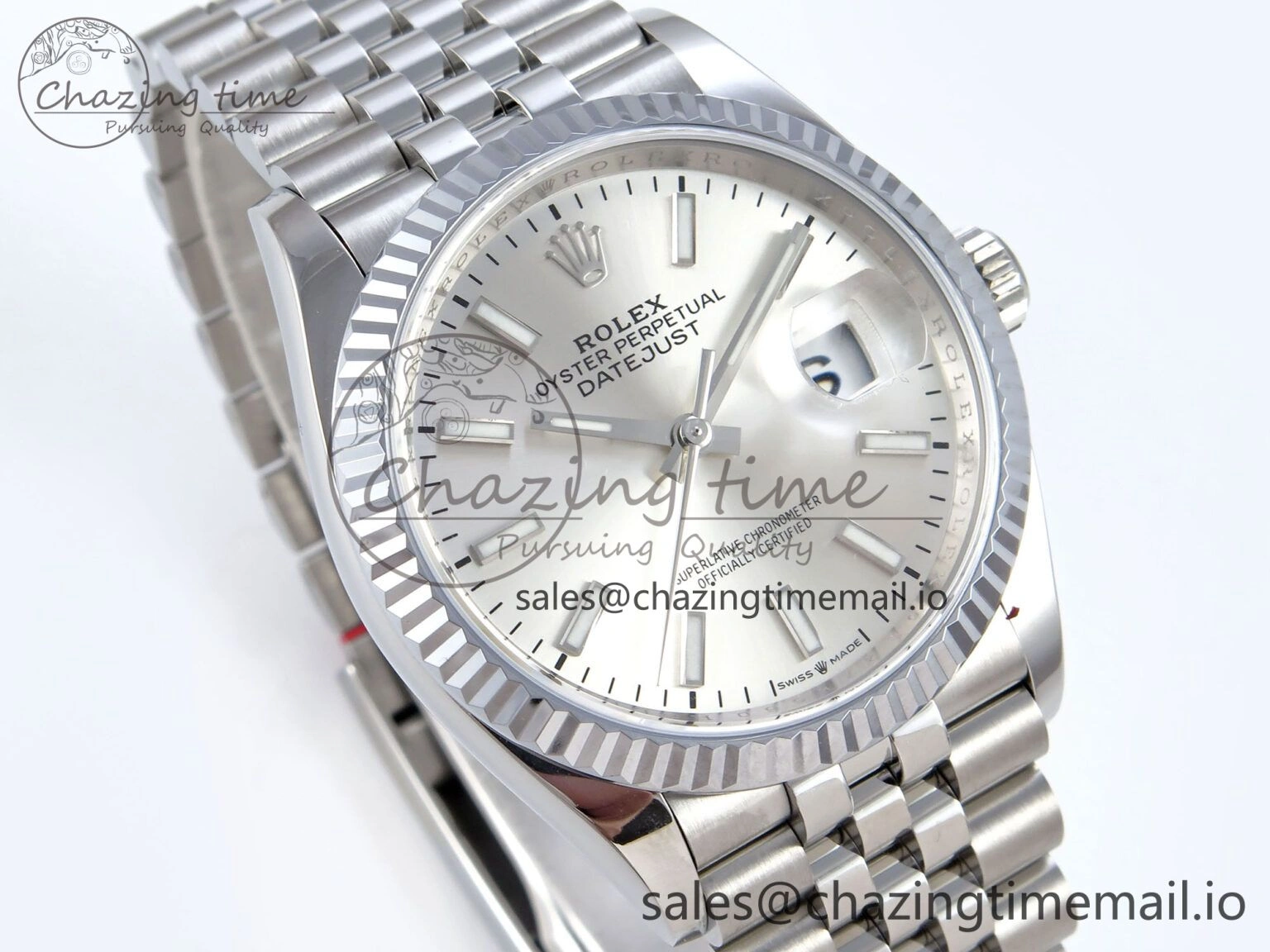 DateJust 36 126234 QF+ 1:1 Best Edition 904L Steel Silver Stick Dial on SS Jubilee Bracelet VR3235