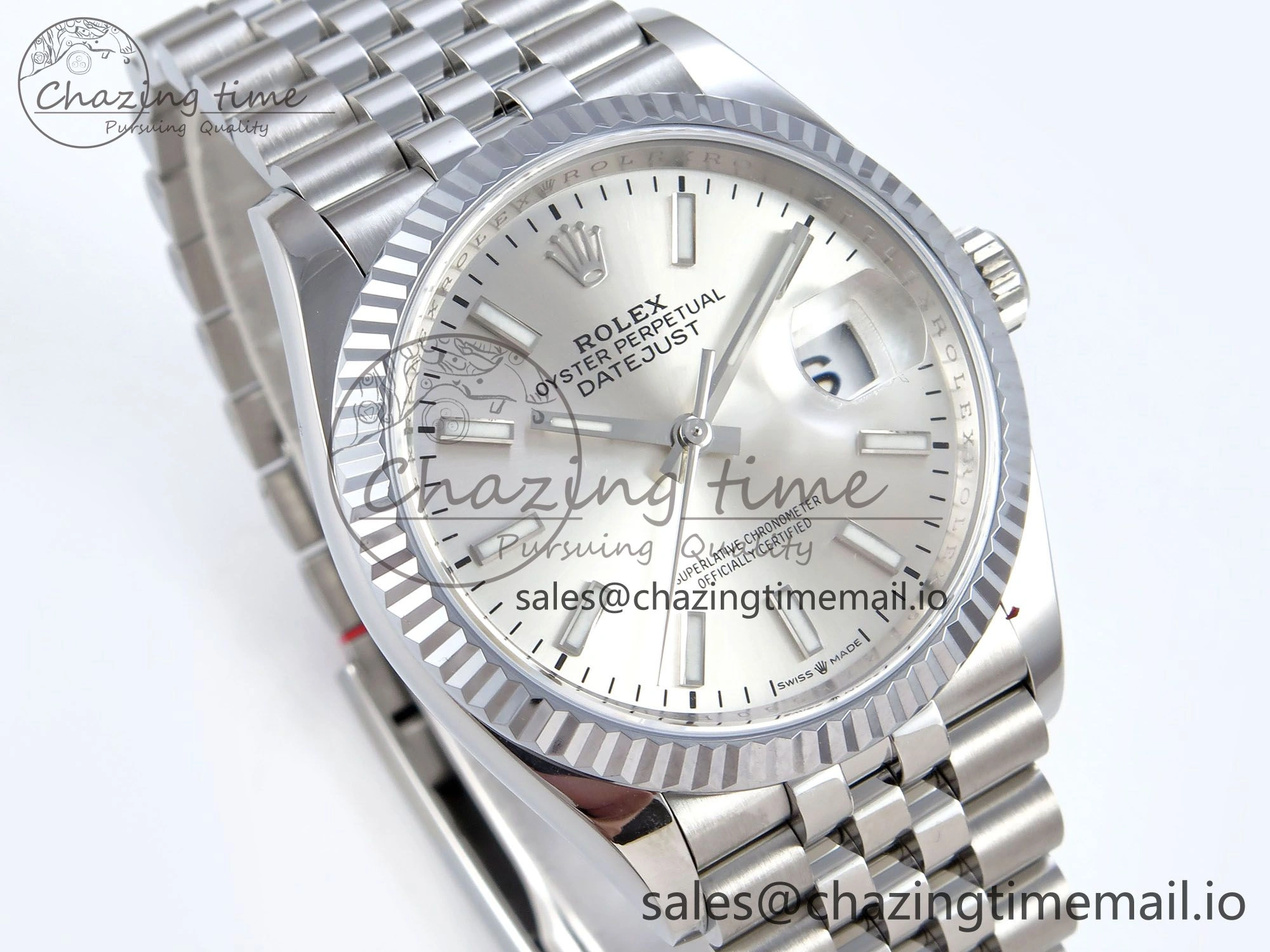 DateJust 36 126234 QF+ 1:1 Best Edition 904L Steel Silver Stick Dial on SS Jubilee Bracelet VR3235