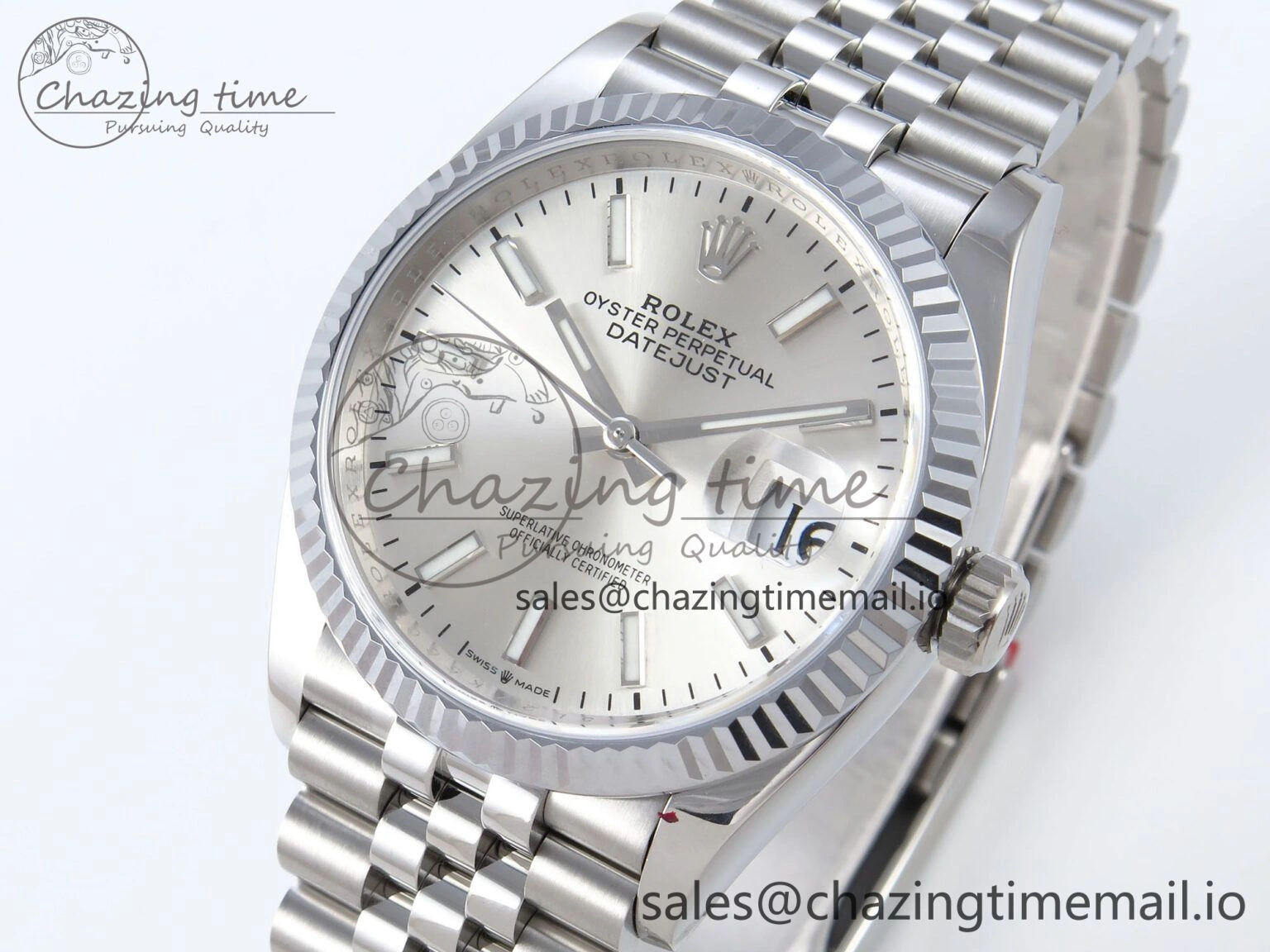 DateJust 36 126234 QF+ 1:1 Best Edition 904L Steel Silver Stick Dial on SS Jubilee Bracelet VR3235