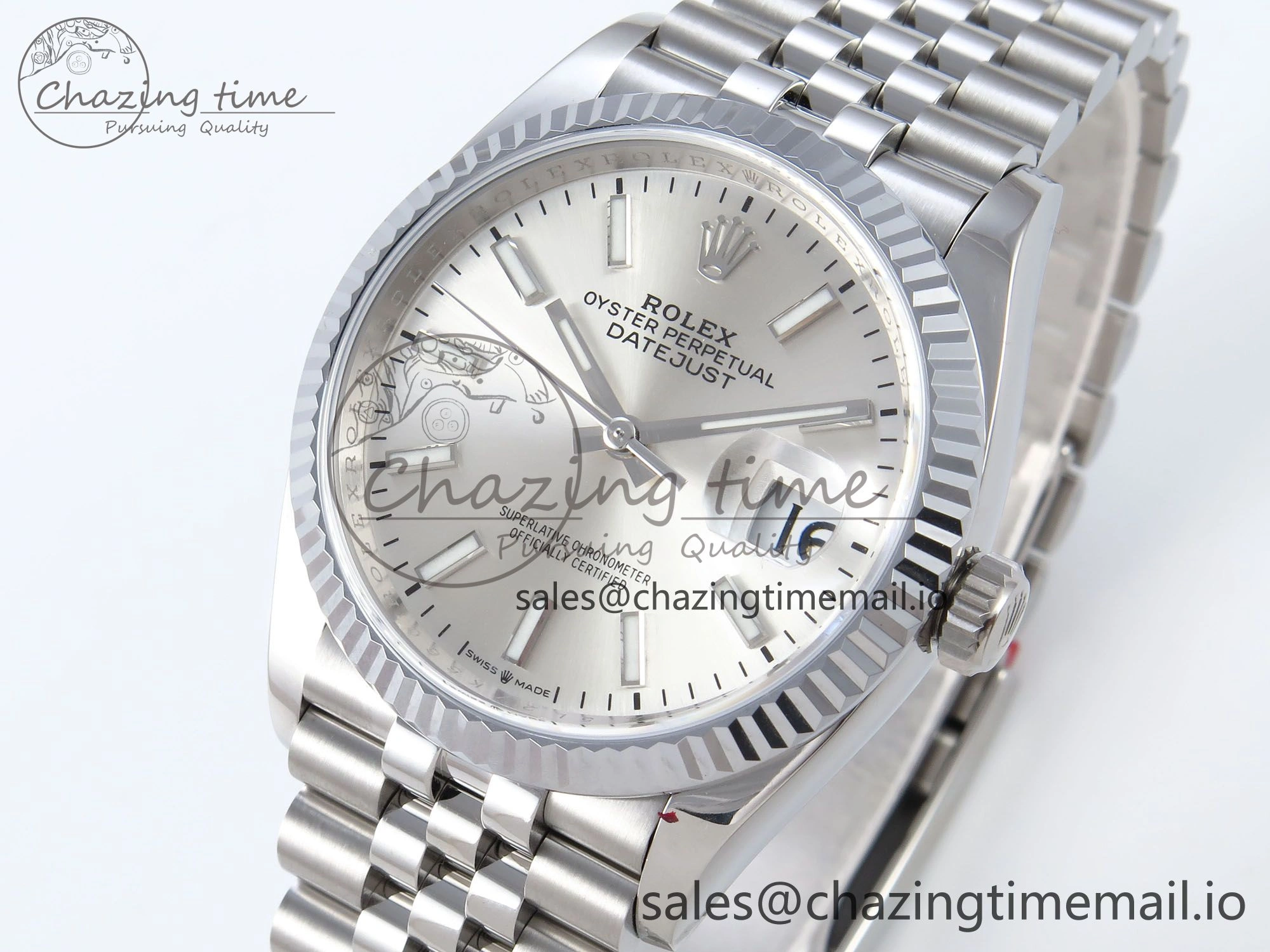 DateJust 36 126234 QF+ 1:1 Best Edition 904L Steel Silver Stick Dial on SS Jubilee Bracelet VR3235