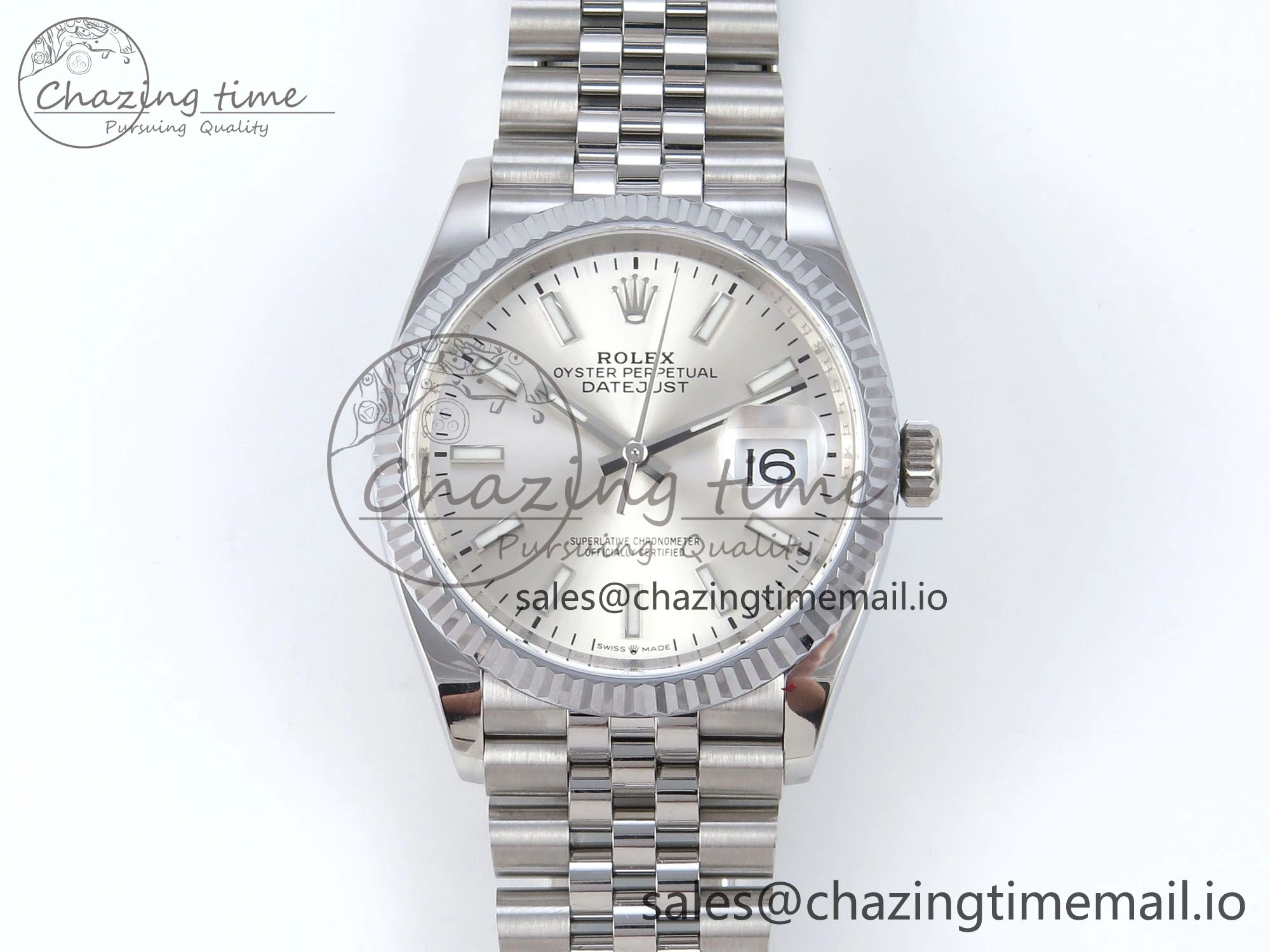 DateJust 36 126234 QF+ 1:1 Best Edition 904L Steel Silver Stick Dial on SS Jubilee Bracelet VR3235