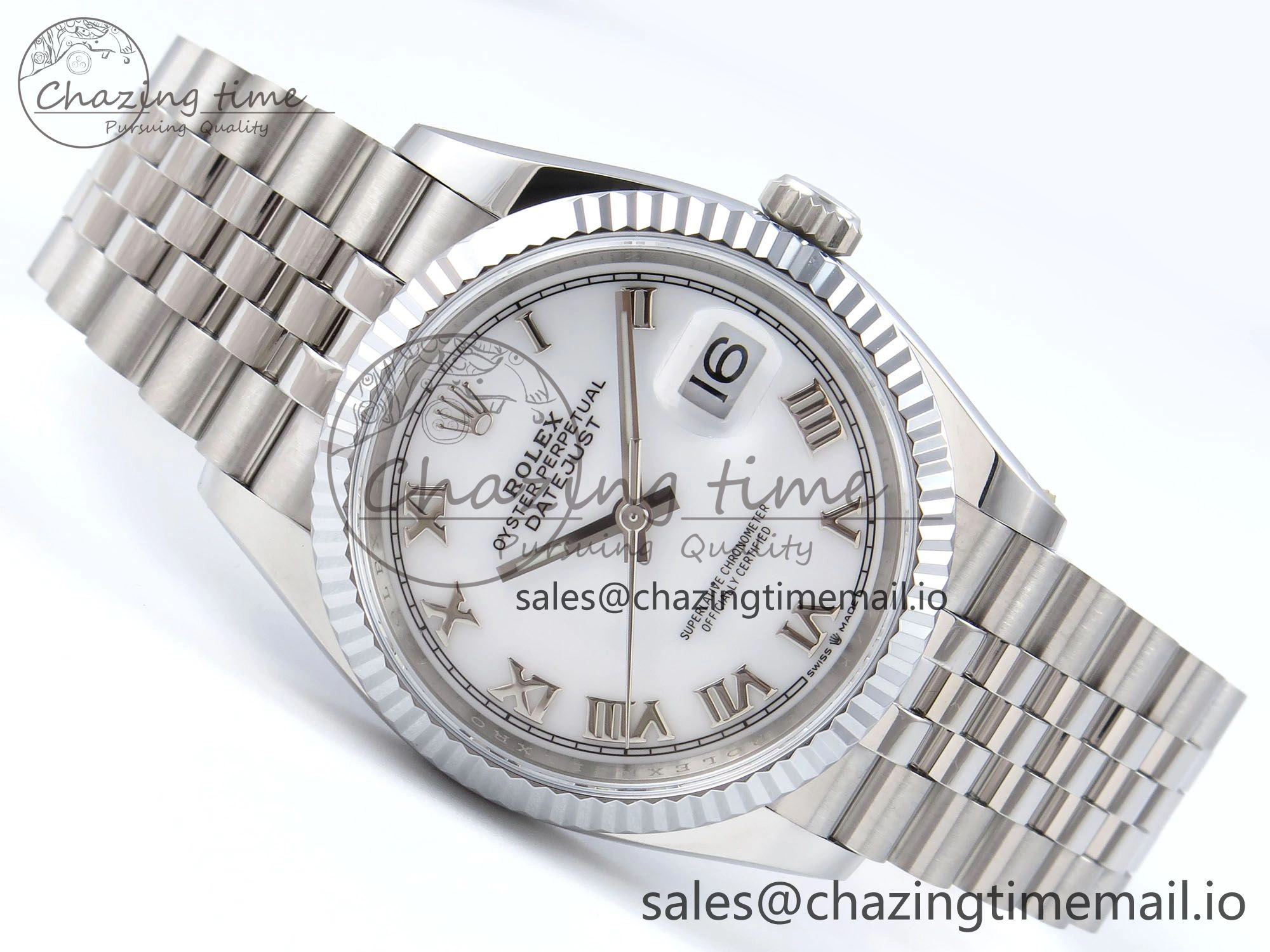 DateJust 36 126234 QF+ 1:1 Best Edition 904L Steel White Roman Dial on SS Jubilee Bracelet VR3235