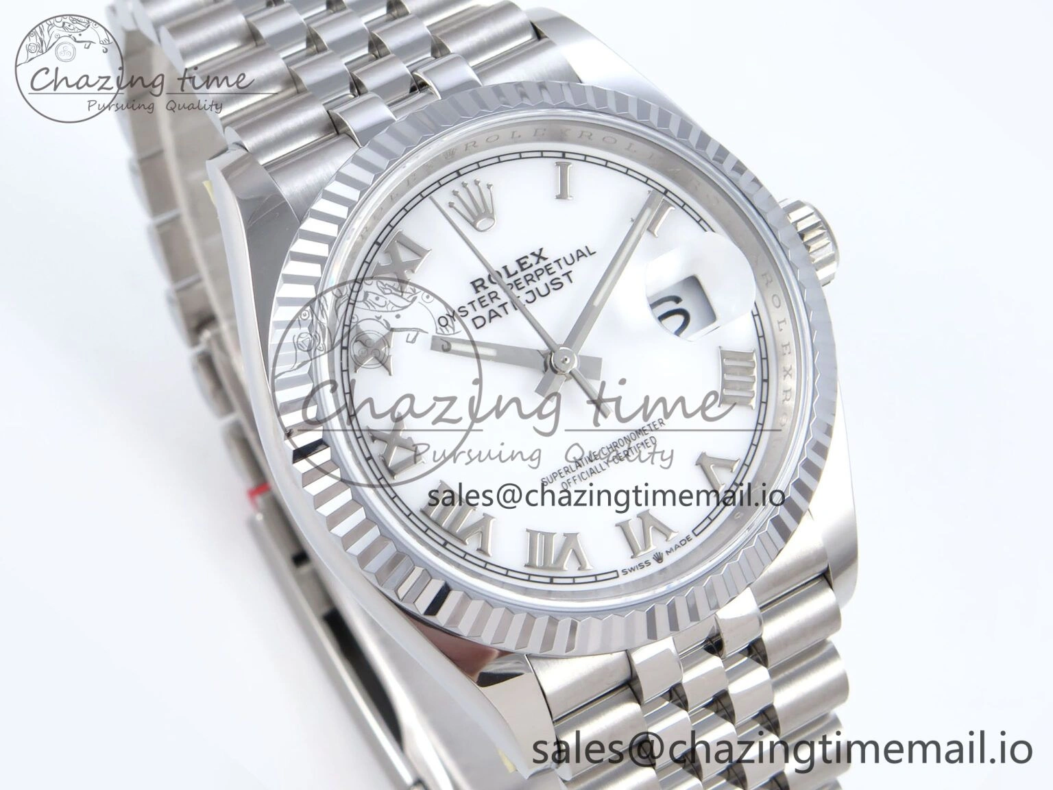DateJust 36 126234 QF+ 1:1 Best Edition 904L Steel White Roman Dial on SS Jubilee Bracelet VR3235