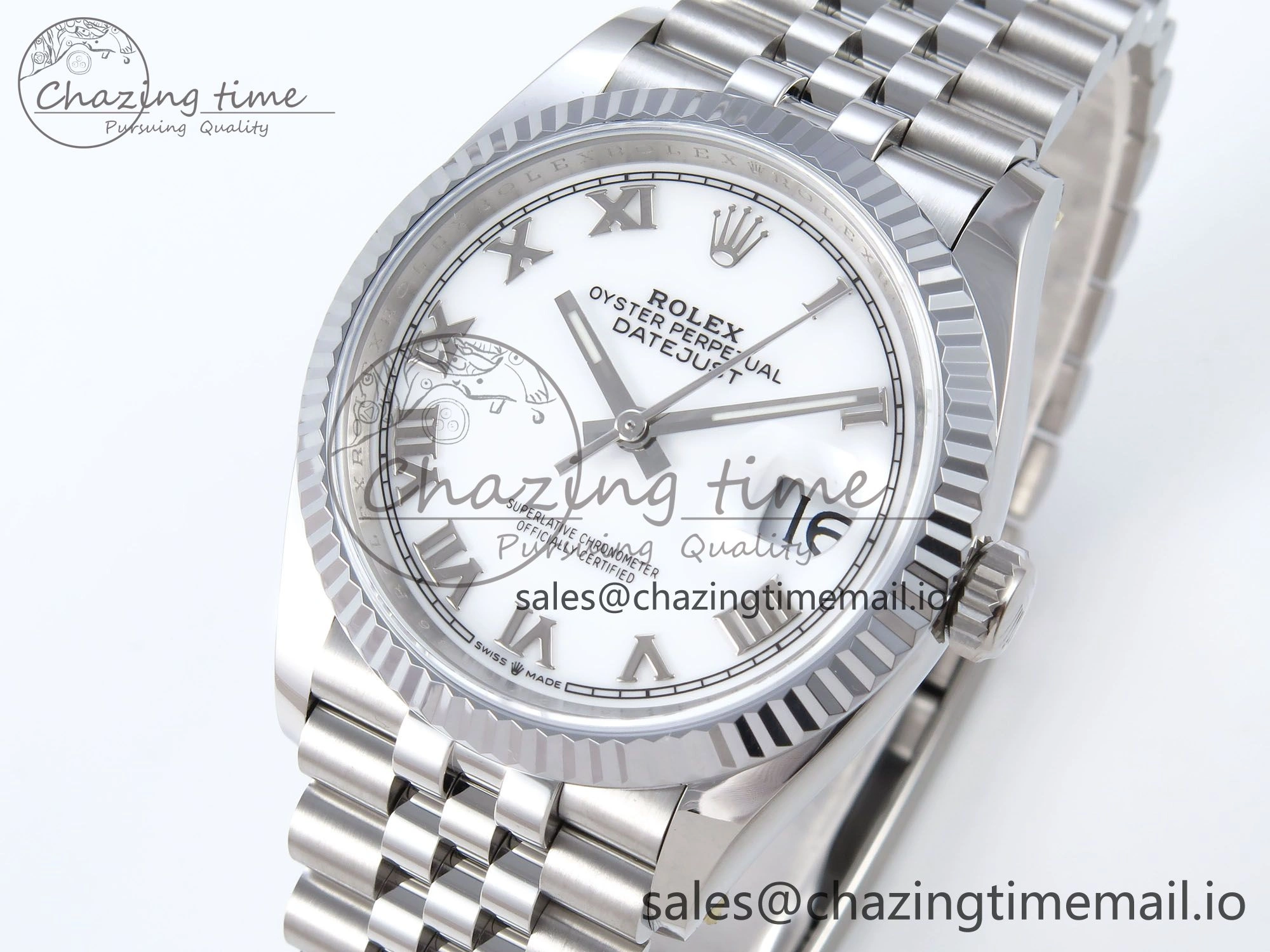 DateJust 36 126234 QF+ 1:1 Best Edition 904L Steel White Roman Dial on SS Jubilee Bracelet VR3235