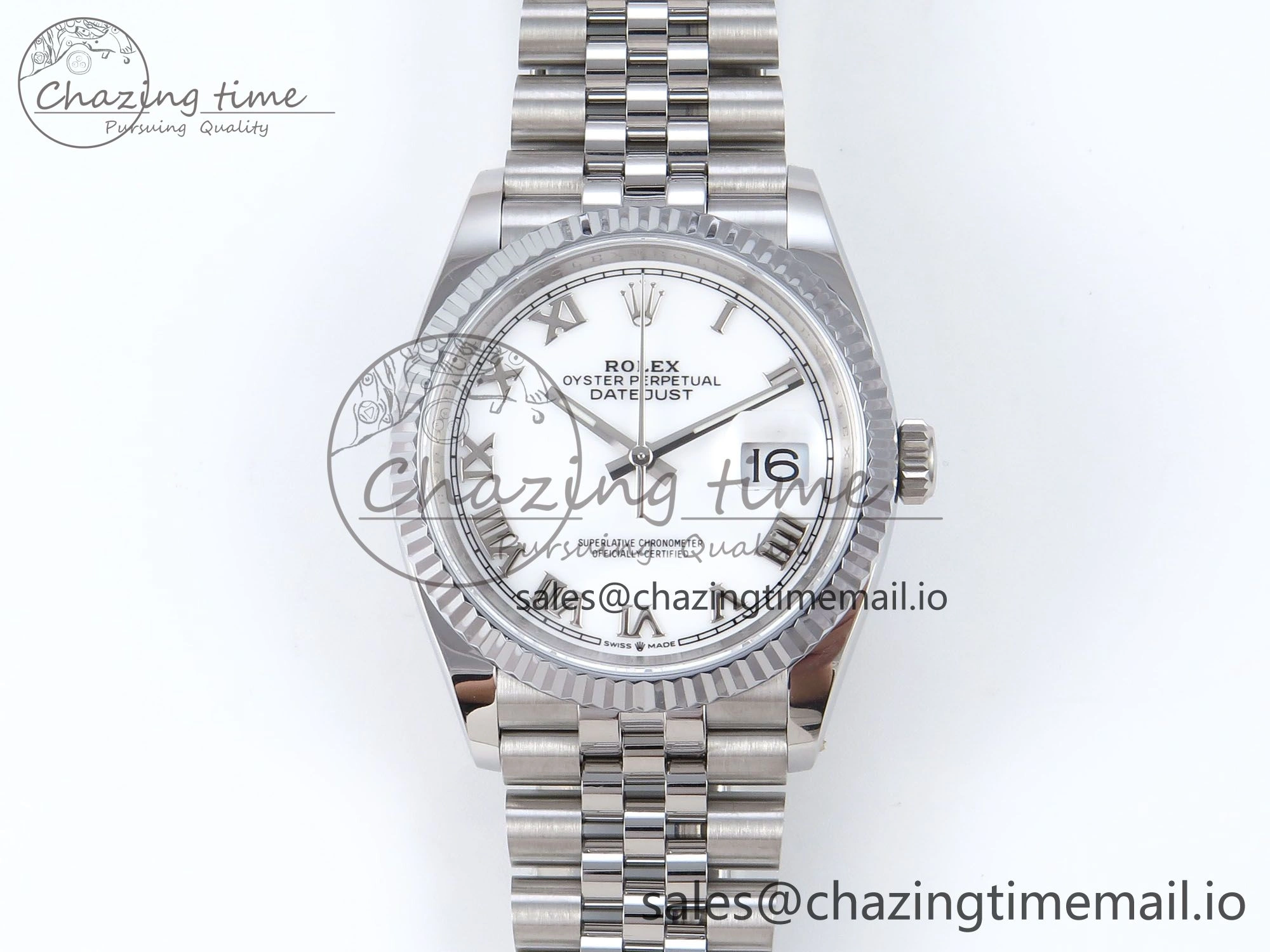 DateJust 36 126234 QF+ 1:1 Best Edition 904L Steel White Roman Dial on SS Jubilee Bracelet VR3235