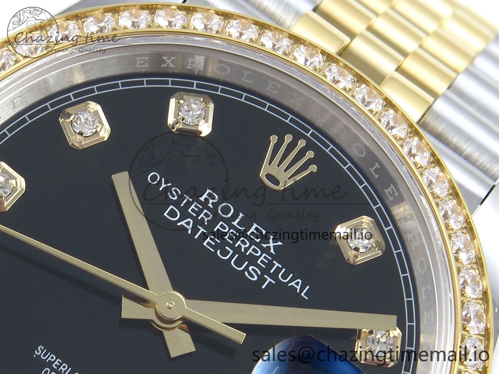 DateJust 36 126283RBR EWEF Best Edition Black Diamonds Dial on SS YG Jubilee Bracelet A3235