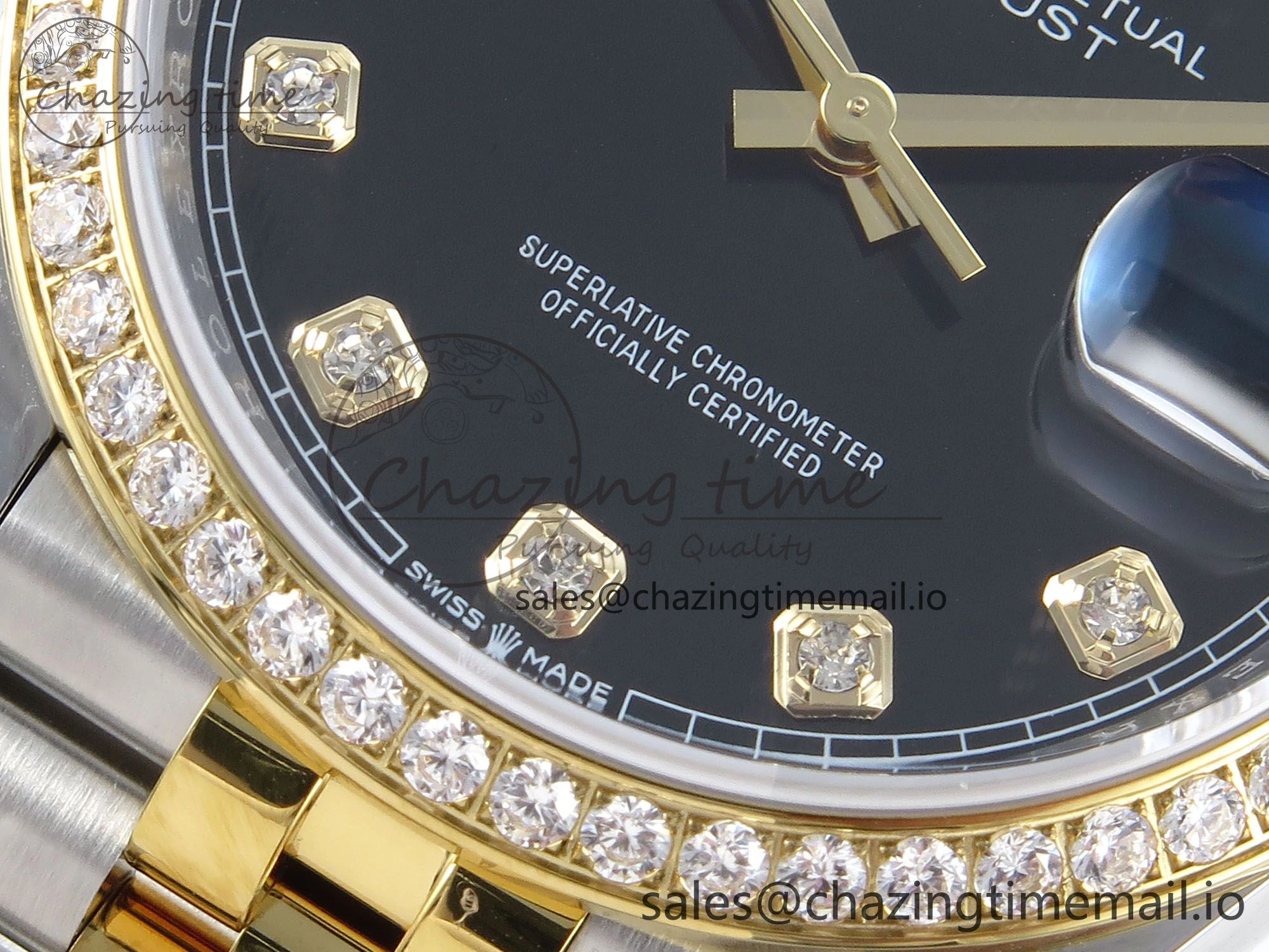 DateJust 36 126283RBR EWEF Best Edition Black Diamonds Dial on SS YG Jubilee Bracelet A3235