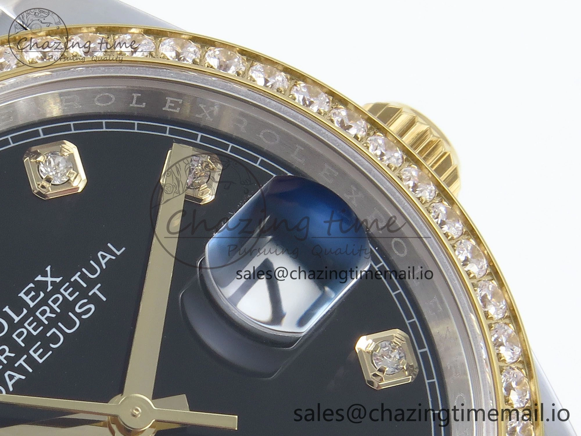 DateJust 36 126283RBR EWEF Best Edition Black Diamonds Dial on SS YG Jubilee Bracelet A3235