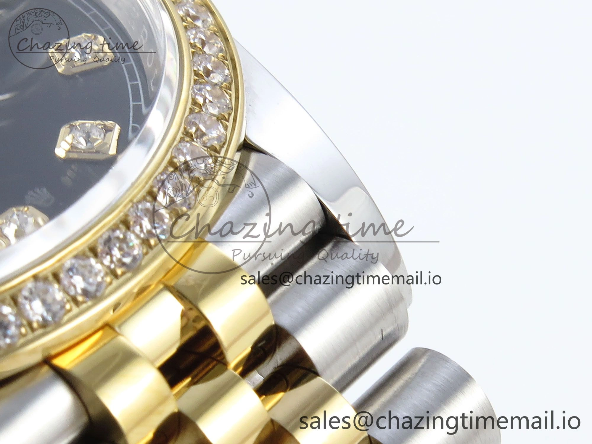 DateJust 36 126283RBR EWEF Best Edition Black Diamonds Dial on SS YG Jubilee Bracelet A3235
