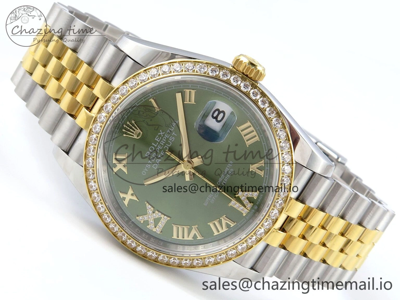 DateJust 36 126283RBR EWEF Best Edition Green Roman Dial on SS YG Jubilee Bracelet A3235