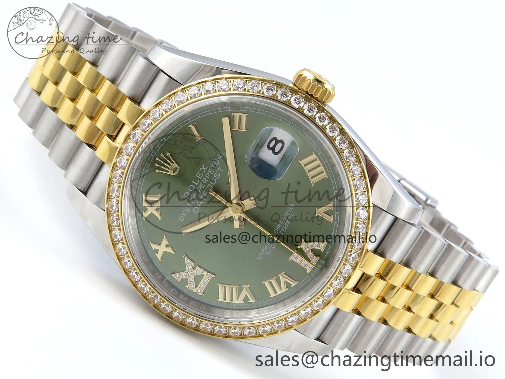 DateJust 36 126283RBR EWEF Best Edition Green Roman Dial on SS YG Jubilee Bracelet A3235