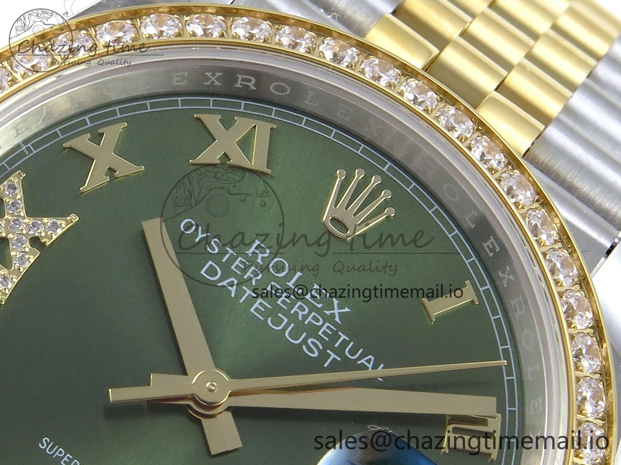 DateJust 36 126283RBR EWEF Best Edition Green Roman Dial on SS YG Jubilee Bracelet A3235