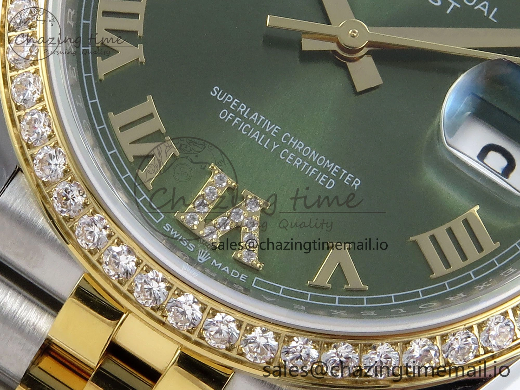 DateJust 36 126283RBR EWEF Best Edition Green Roman Dial on SS YG Jubilee Bracelet A3235