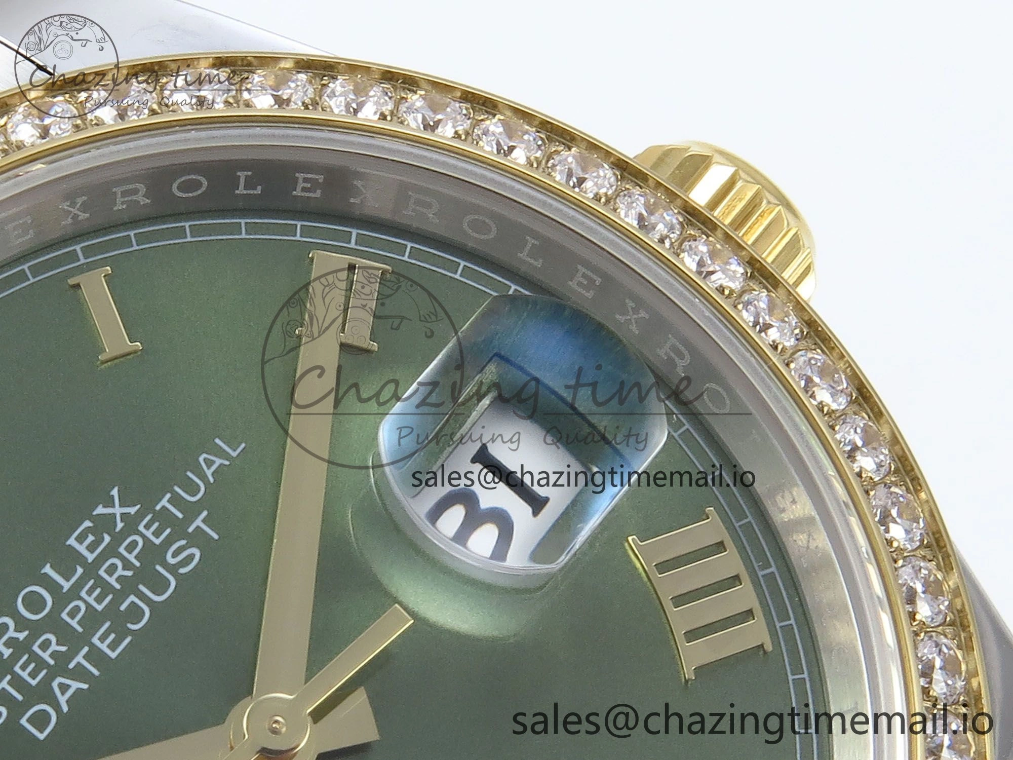 DateJust 36 126283RBR EWEF Best Edition Green Roman Diamonds Dial on SS YG Oyster Bracelet A3235