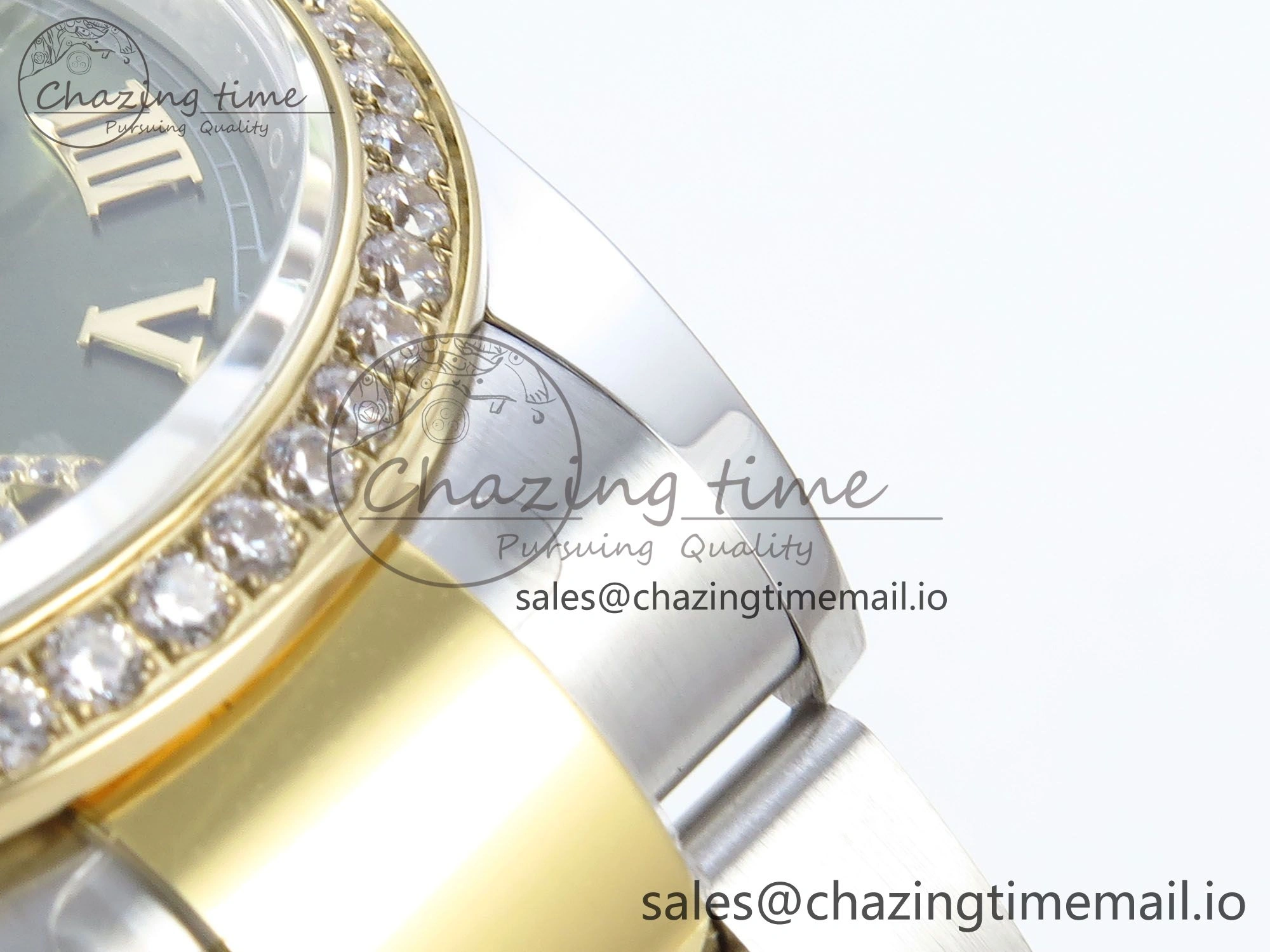 DateJust 36 126283RBR EWEF Best Edition Green Roman Diamonds Dial on SS YG Oyster Bracelet A3235