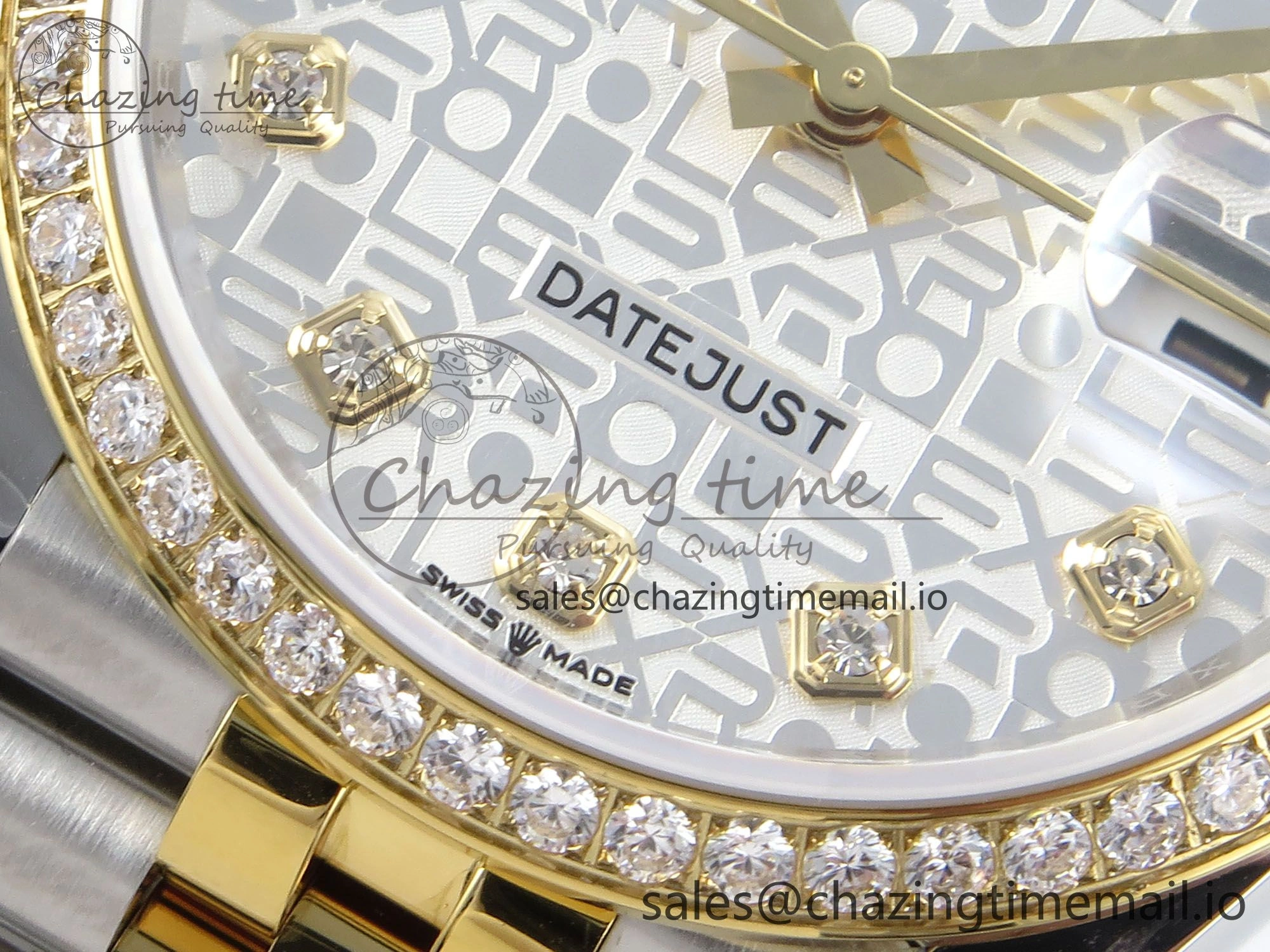 DateJust 36 126283RBR EWEF Best Edition Rolxx White Diamonds Dial on SS YG Jubilee Bracelet A3235
