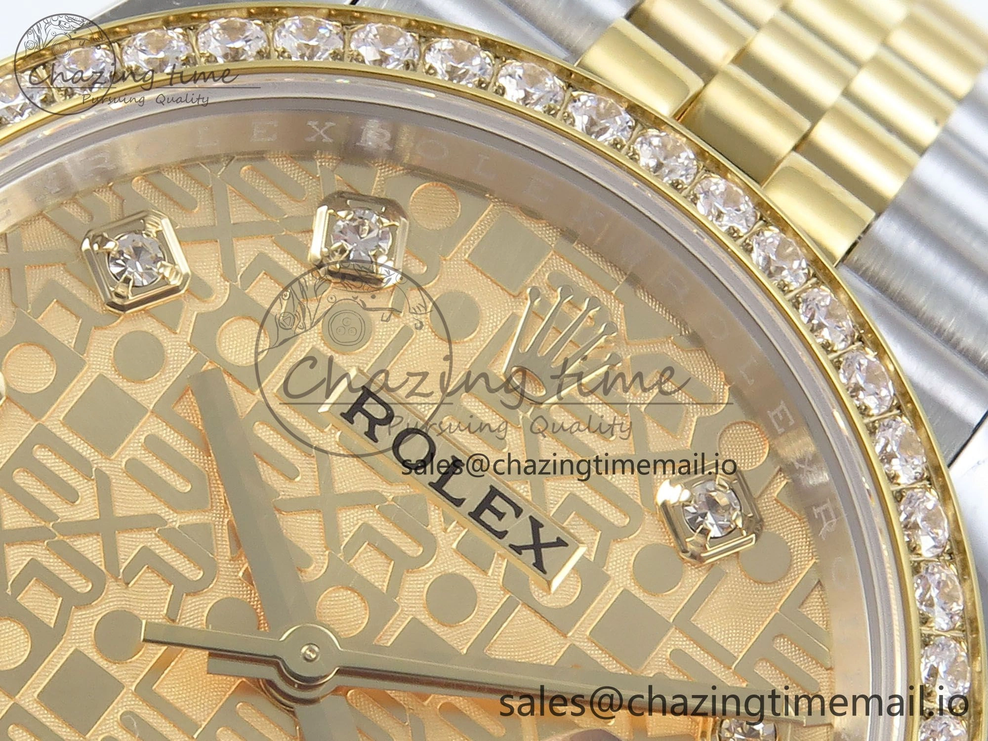 DateJust 36 126283RBR EWEF Best Edition Rolxx YG Diamonds Dial on SS YG Jubilee Bracelet A3235