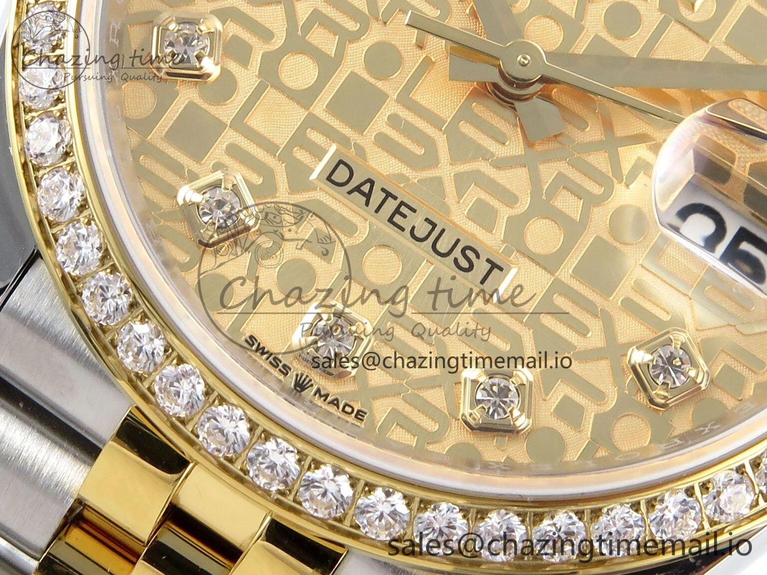 DateJust 36 126283RBR EWEF Best Edition Rolxx YG Diamonds Dial on SS YG Jubilee Bracelet A3235