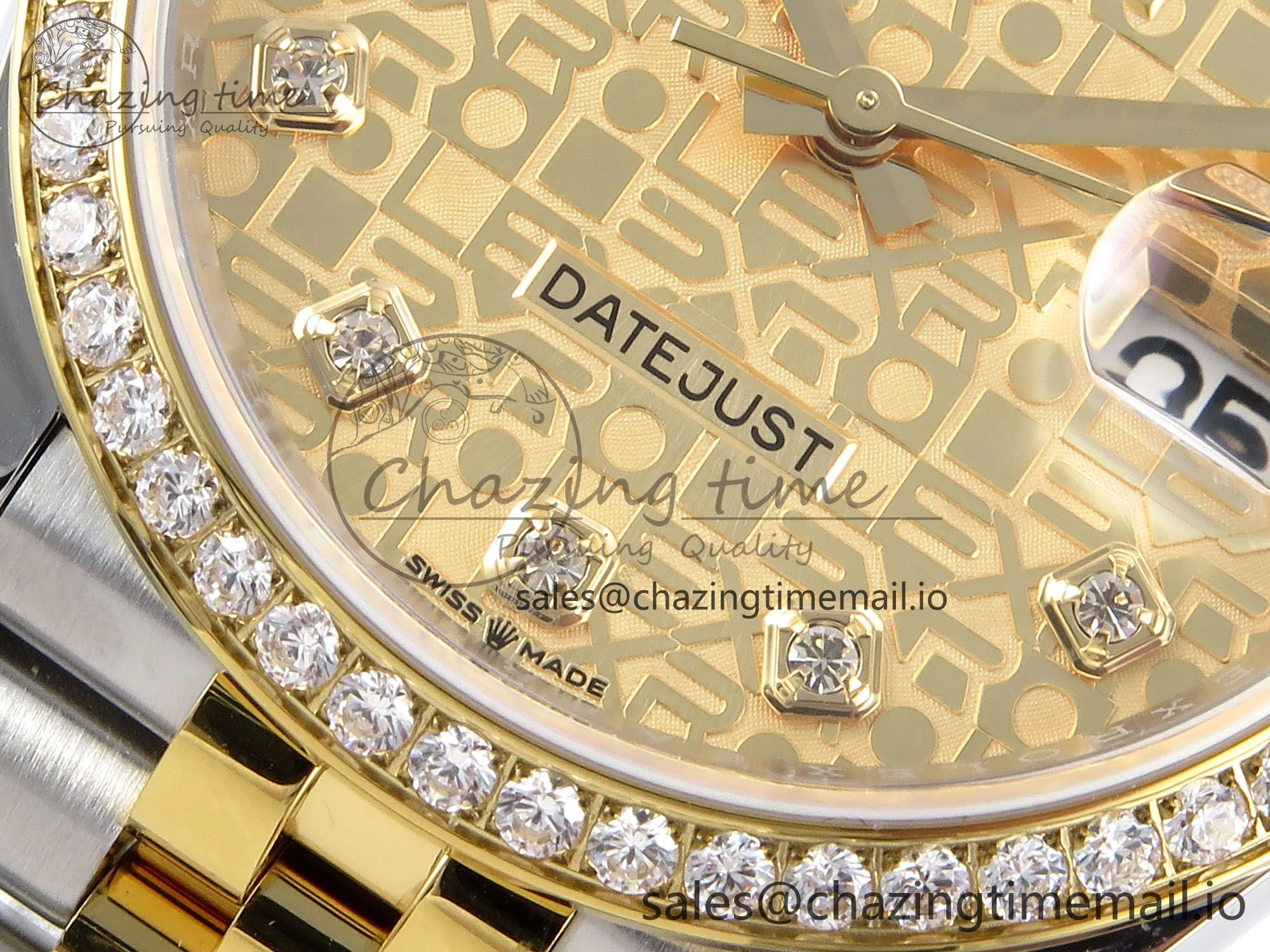 DateJust 36 126283RBR EWEF Best Edition Rolxx YG Diamonds Dial on SS YG Jubilee Bracelet A3235