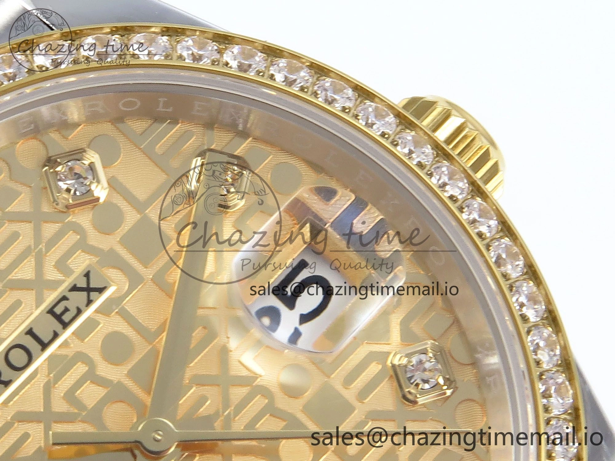 DateJust 36 126283RBR EWEF Best Edition Rolxx YG Diamonds Dial on SS YG Jubilee Bracelet A3235