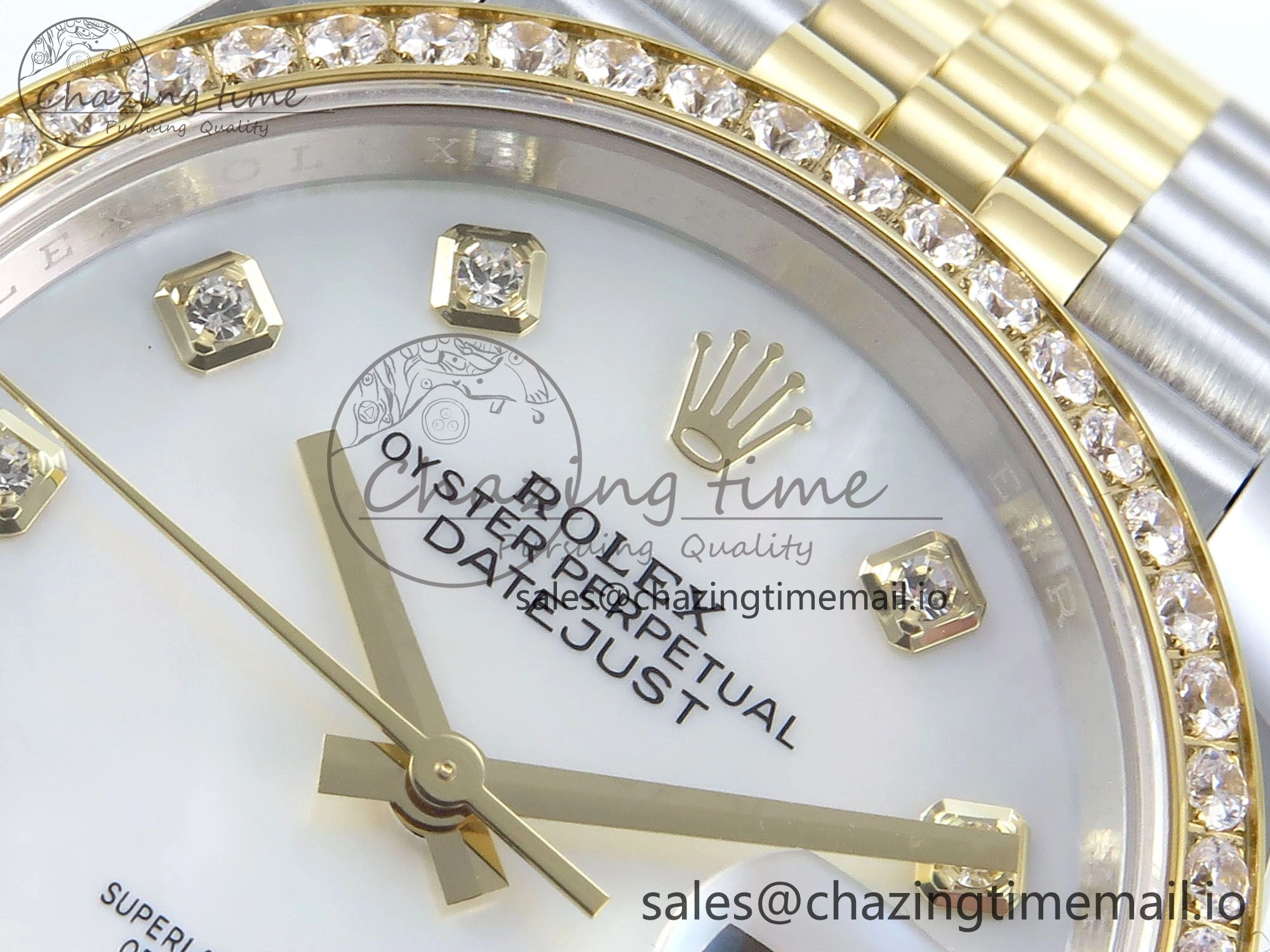 DateJust 36 126283RBR EWEF Best Edition White MOP Diamonds Dial on SS YG Jubilee Bracelet A3235