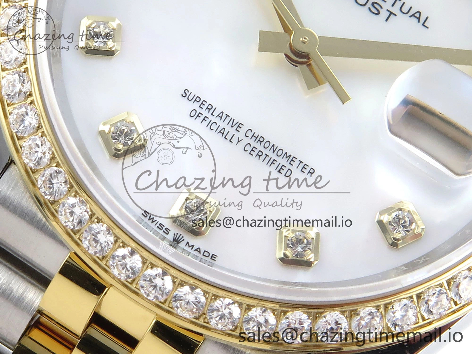DateJust 36 126283RBR EWEF Best Edition White MOP Diamonds Dial on SS YG Jubilee Bracelet A3235