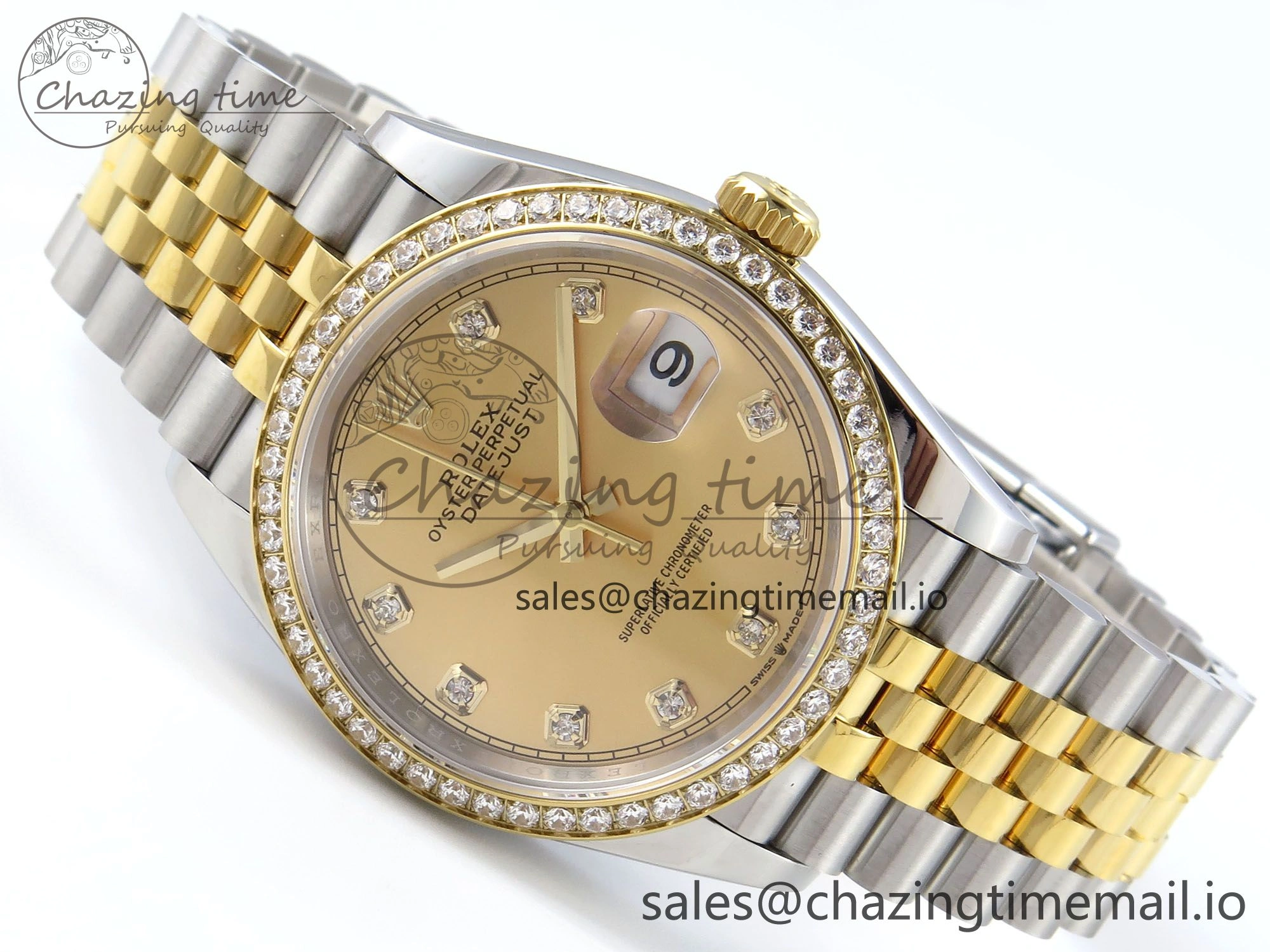 DateJust 36 126283RBR EWEF Best Edition YG Diamonds Dial on SS YG Jubilee Bracelet A3235
