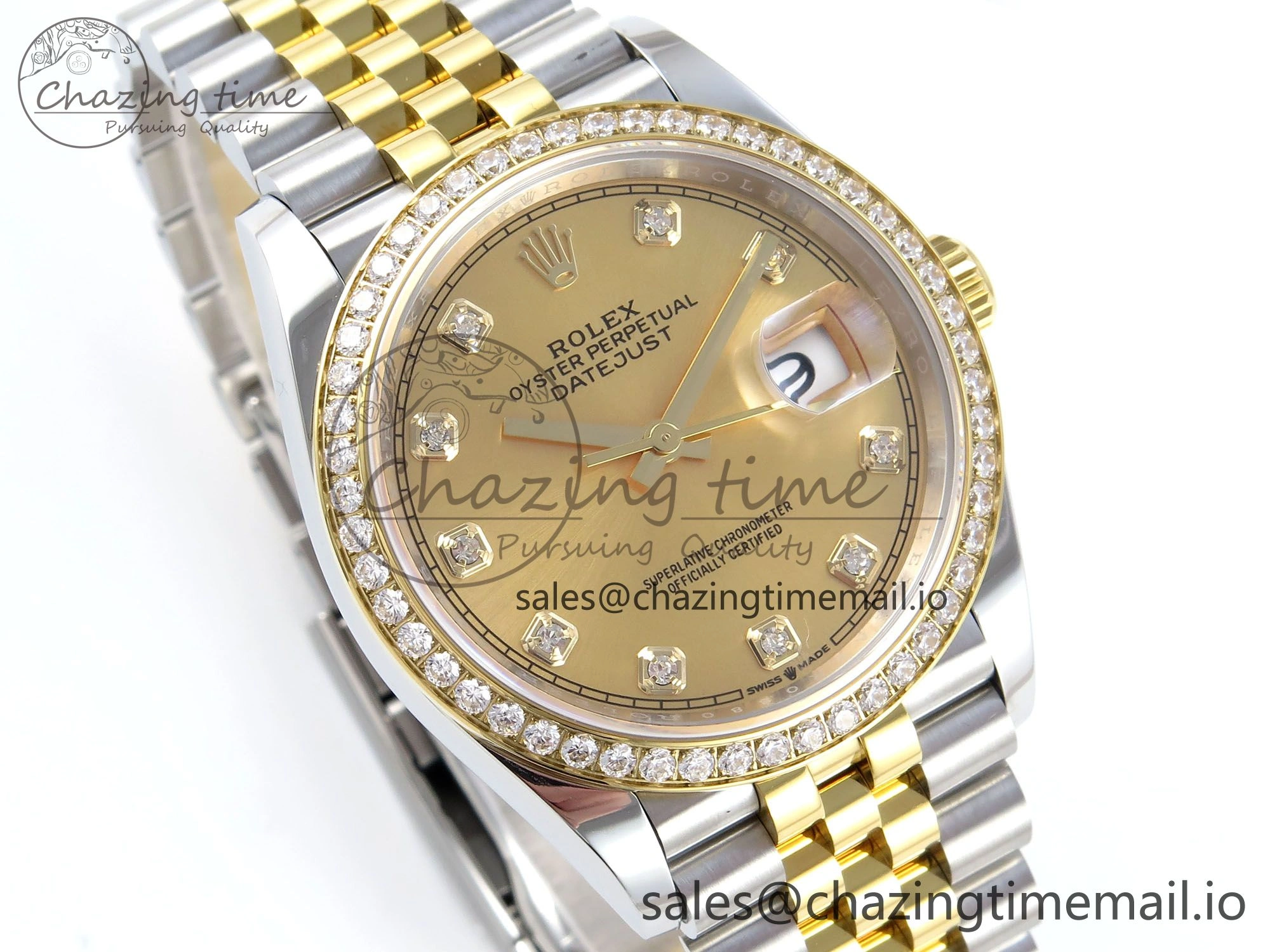 DateJust 36 126283RBR EWEF Best Edition YG Diamonds Dial on SS YG Jubilee Bracelet A3235