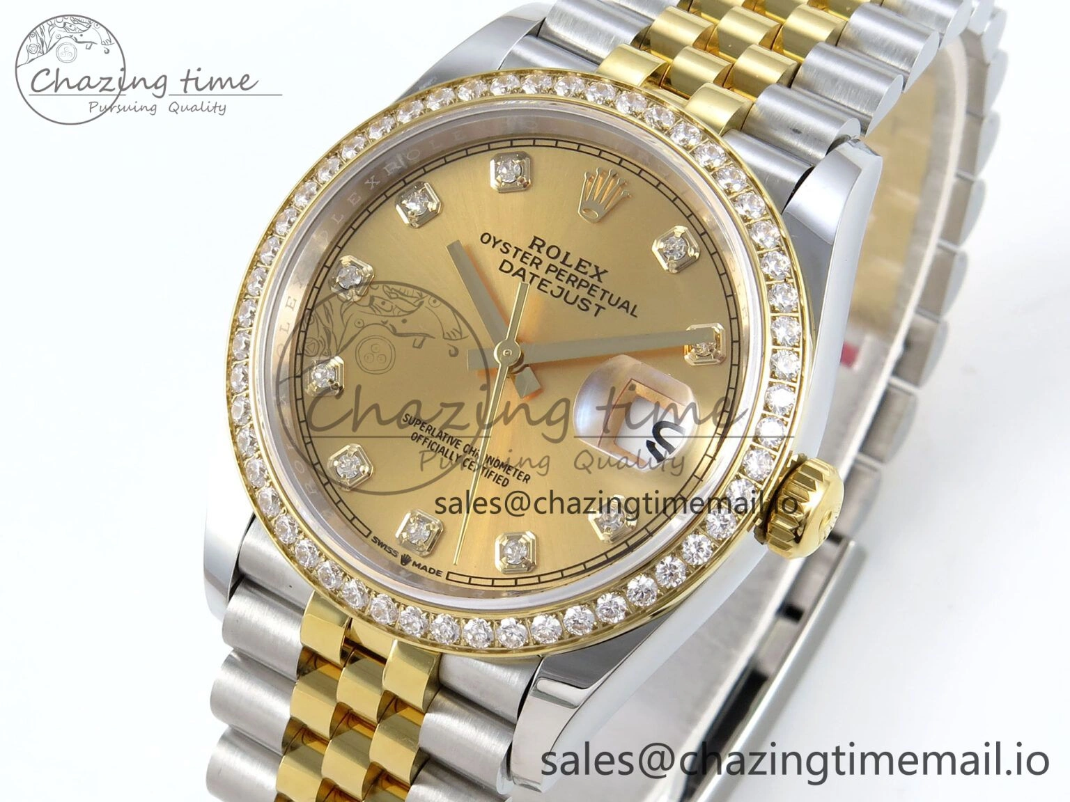 DateJust 36 126283RBR EWEF Best Edition YG Diamonds Dial on SS YG Jubilee Bracelet A3235