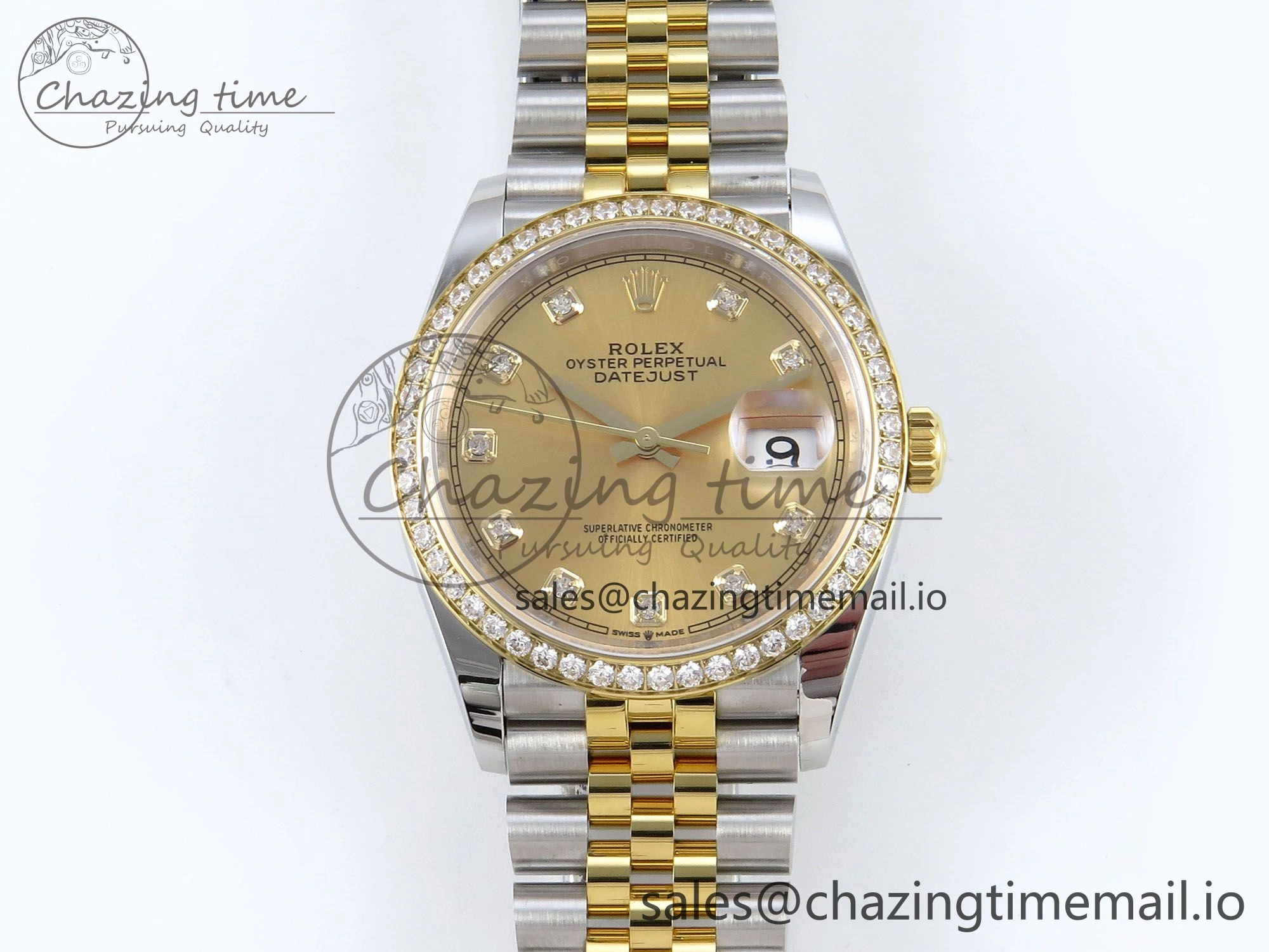 DateJust 36 126283RBR EWEF Best Edition YG Diamonds Dial on SS YG Jubilee Bracelet A3235