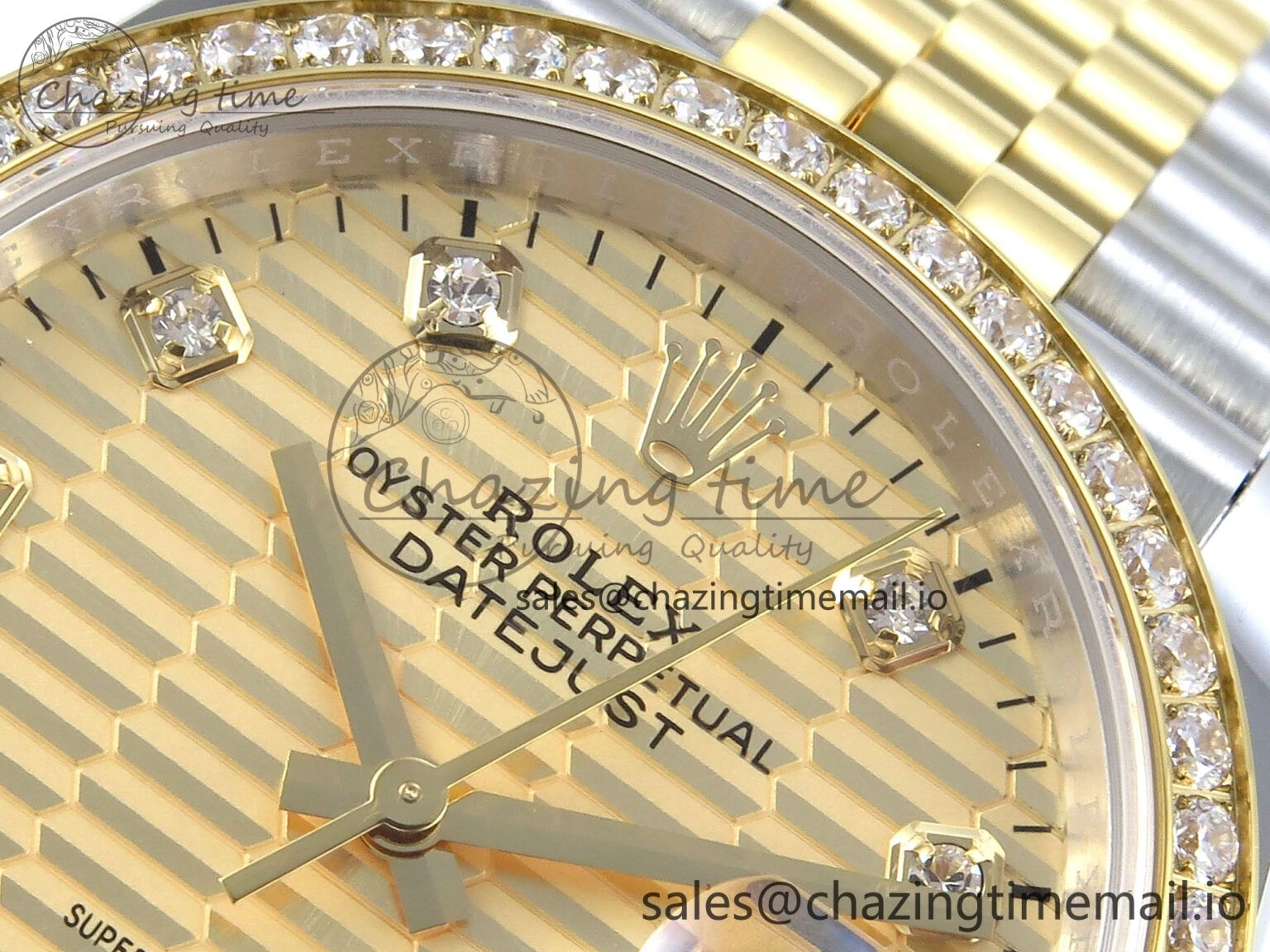 DateJust 36 126283RBR EWEF Best Edition YG Textured Diamonds Dial on SS YG Jubilee Bracelet A3235