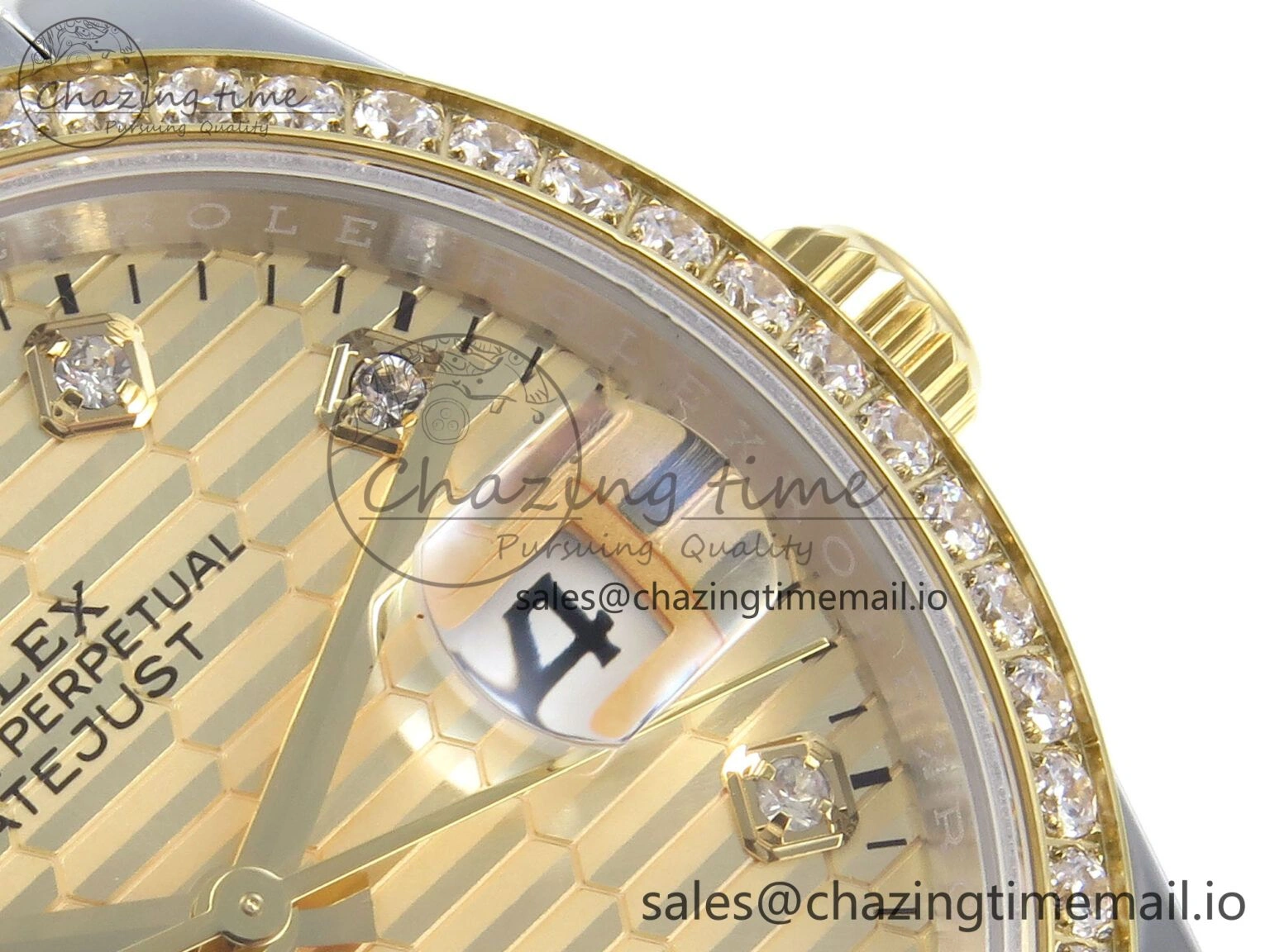 DateJust 36 126283RBR EWEF Best Edition YG Textured Diamonds Dial on SS YG Jubilee Bracelet A3235