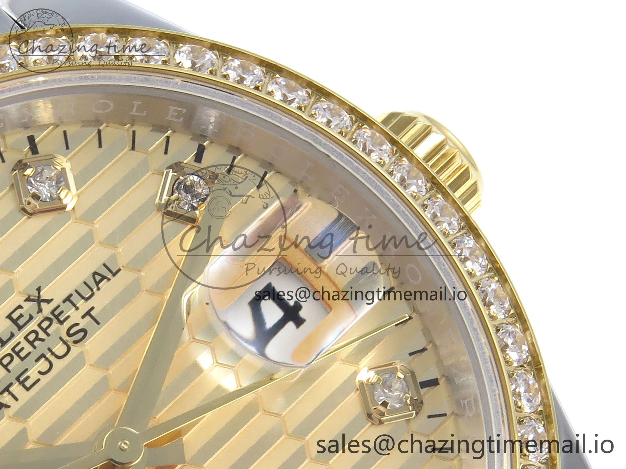 DateJust 36 126283RBR EWEF Best Edition YG Textured Diamonds Dial on SS YG Jubilee Bracelet A3235