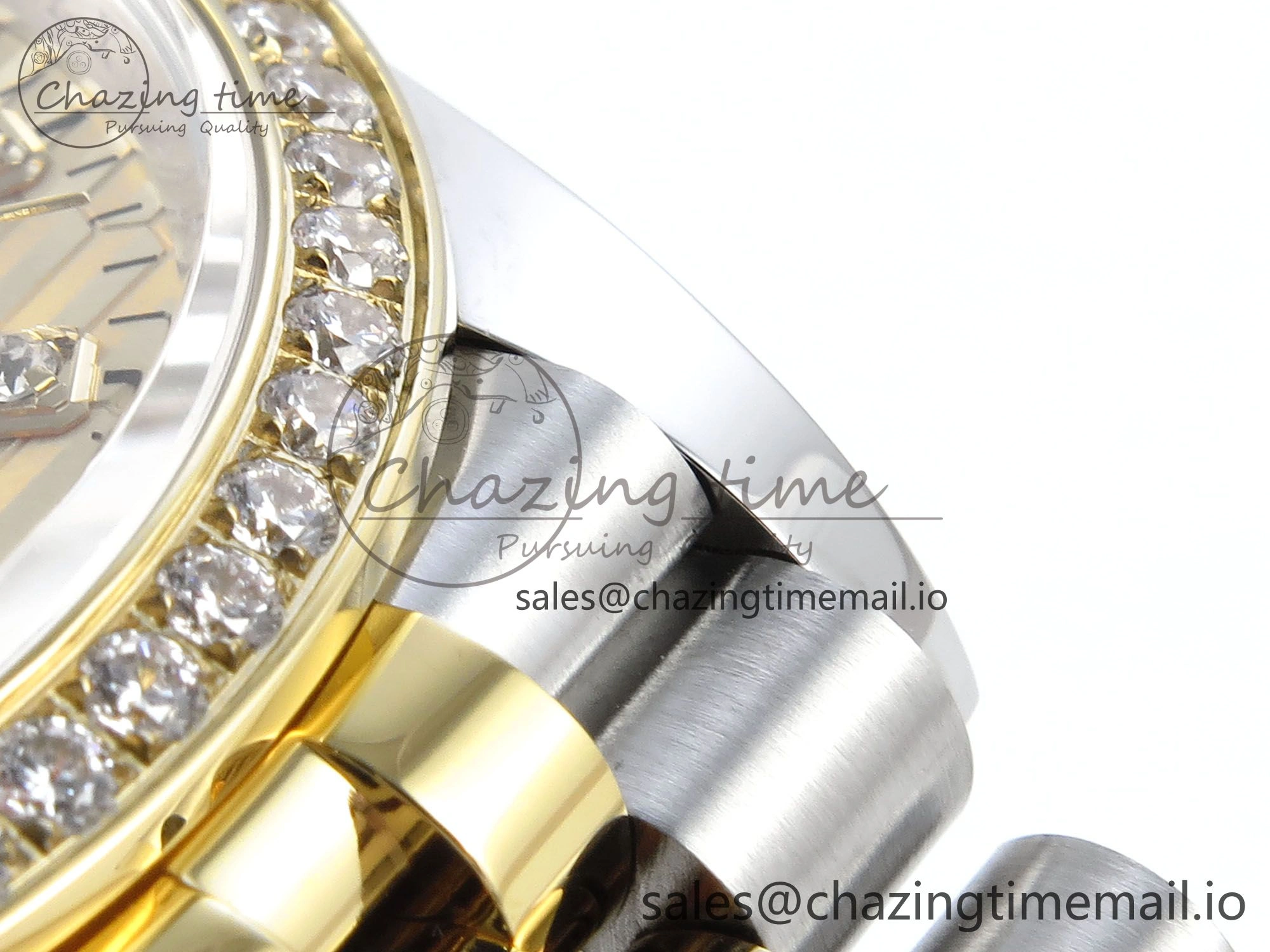 DateJust 36 126283RBR EWEF Best Edition YG Textured Diamonds Dial on SS YG Jubilee Bracelet A3235