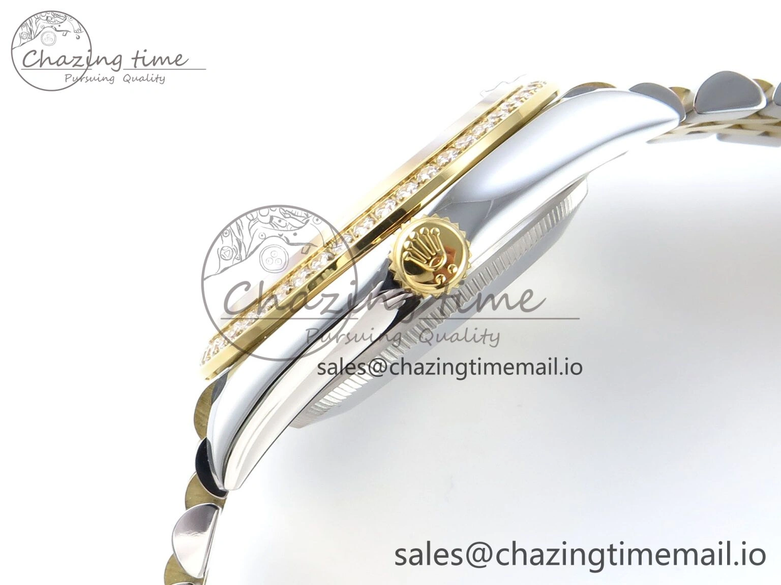 DateJust 36 126283RBR EWEF Best Edition YG Textured Diamonds Dial on SS YG Jubilee Bracelet A3235