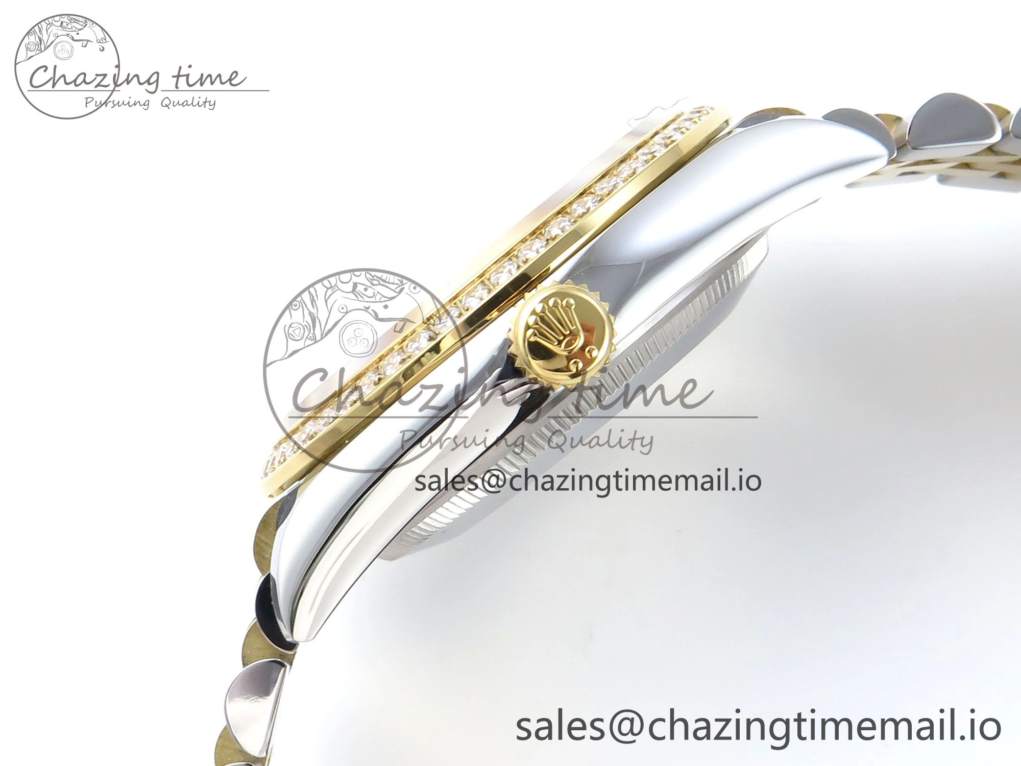 DateJust 36 126283RBR EWEF Best Edition YG Textured Diamonds Dial on SS YG Jubilee Bracelet A3235