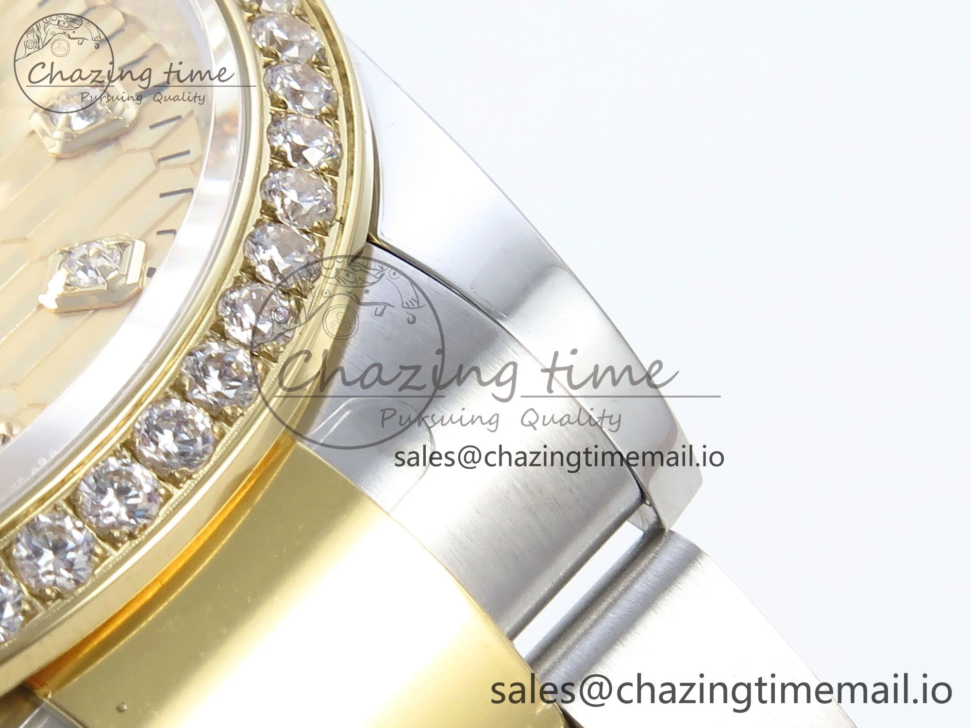 DateJust 36 126283RBR EWEF Best Edition YG Textured Diamonds Dial on SS YG Oyster Bracelet A3235