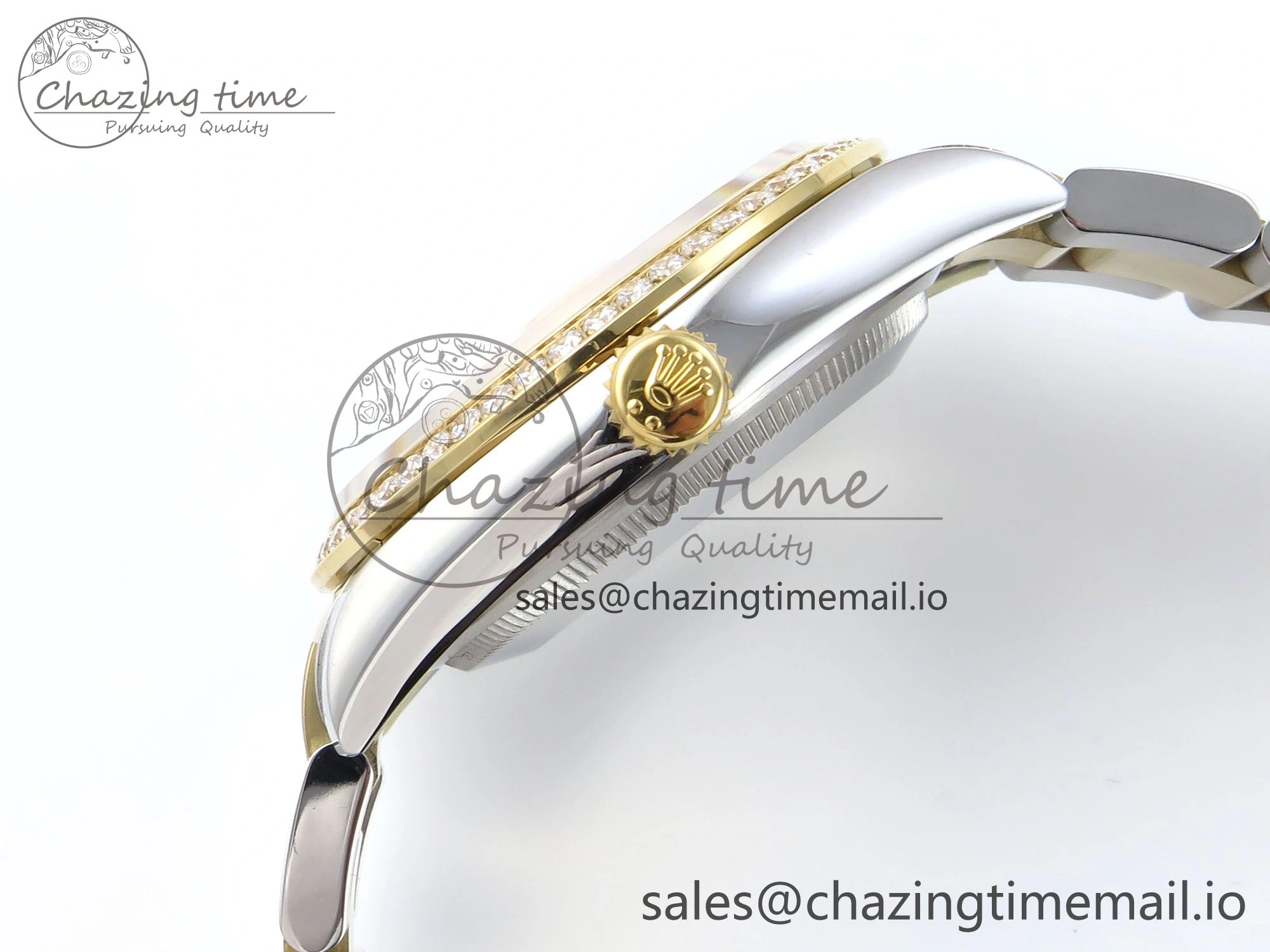 DateJust 36 126283RBR EWEF Best Edition YG Textured Diamonds Dial on SS YG Oyster Bracelet A3235