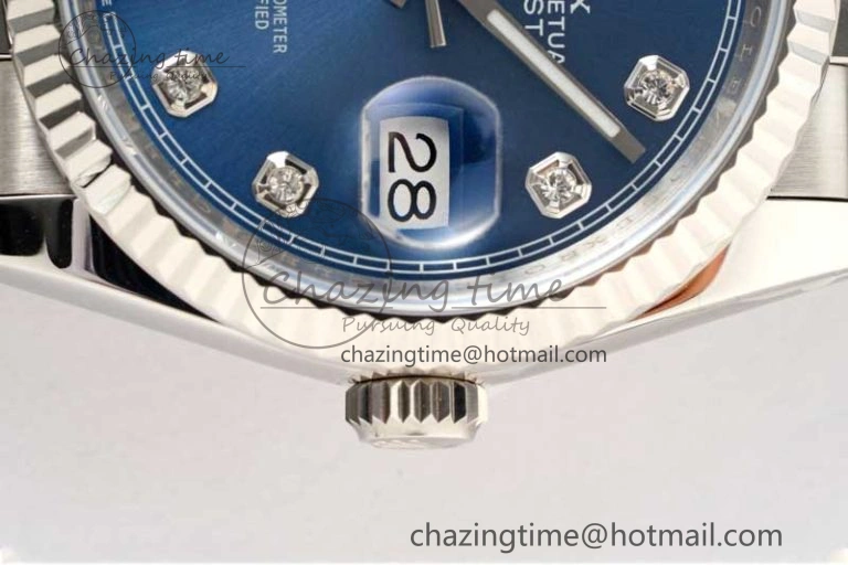DateJust 36 DIWF 1:1 Best Edition 904L Steel Blue Diamonds Dial on Jubilee Bracelet SA3235