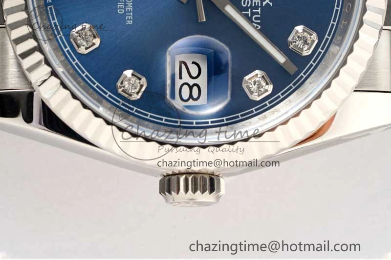 DateJust 36 DIWF 1:1 Best Edition 904L Steel Blue Diamonds Dial on Jubilee Bracelet SA3235
