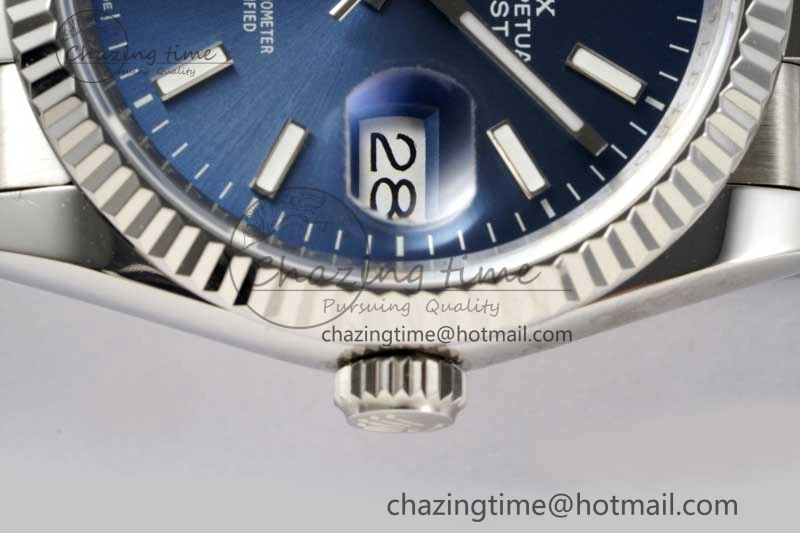 DateJust 36 DIWF 1:1 Best Edition 904L Steel Blue Stick Dial on Jubilee Bracelet SA3235