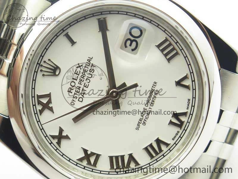 DateJust 36 SS 116200 ARF 1:1 Best Edition White Roman Dial On SS Jubilee Bracelet SA3135