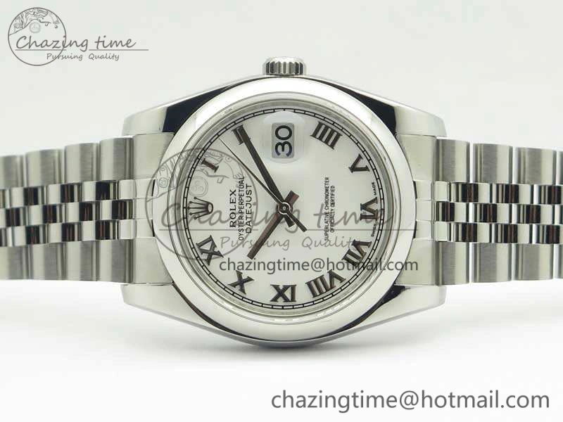 DateJust 36 SS 116200 ARF 1:1 Best Edition White Roman Dial On SS Jubilee Bracelet SA3135