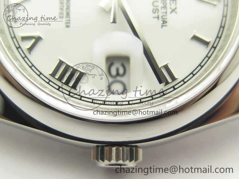 DateJust 36 SS 116200 ARF 1:1 Best Edition White Roman Dial On SS Jubilee Bracelet SA3135