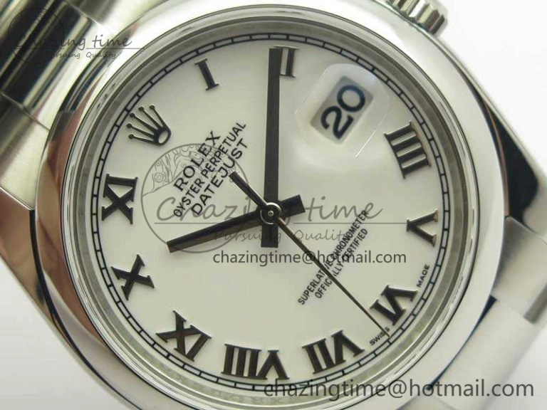 DateJust 36 SS 116200 ARF 1:1 Best Edition White Roman Dial On SS Oyster Bracelet SA3135