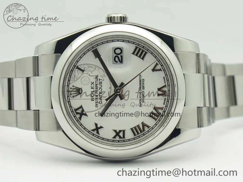 DateJust 36 SS 116200 ARF 1:1 Best Edition White Roman Dial On SS Oyster Bracelet SA3135