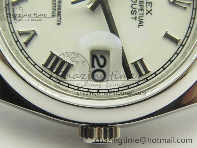 DateJust 36 SS 116200 ARF 1:1 Best Edition White Roman Dial On SS Oyster Bracelet SA3135