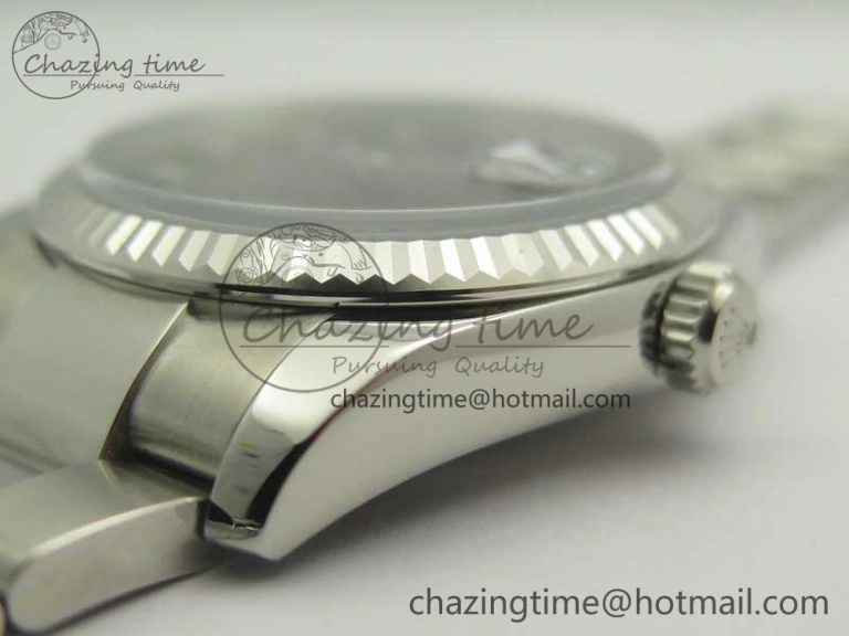 DateJust 36 SS 116200 Fluted Bezel DJF Best Edition Black Com Diam Dial on SS 904L Oyster Bracelet A2824