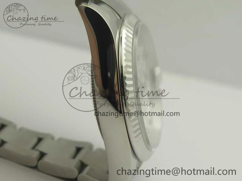 DateJust 36 SS 116200 Fluted Bezel DJF Best Edition Silver Com Diam Dial on SS 904L Oyster Bracelet A2824