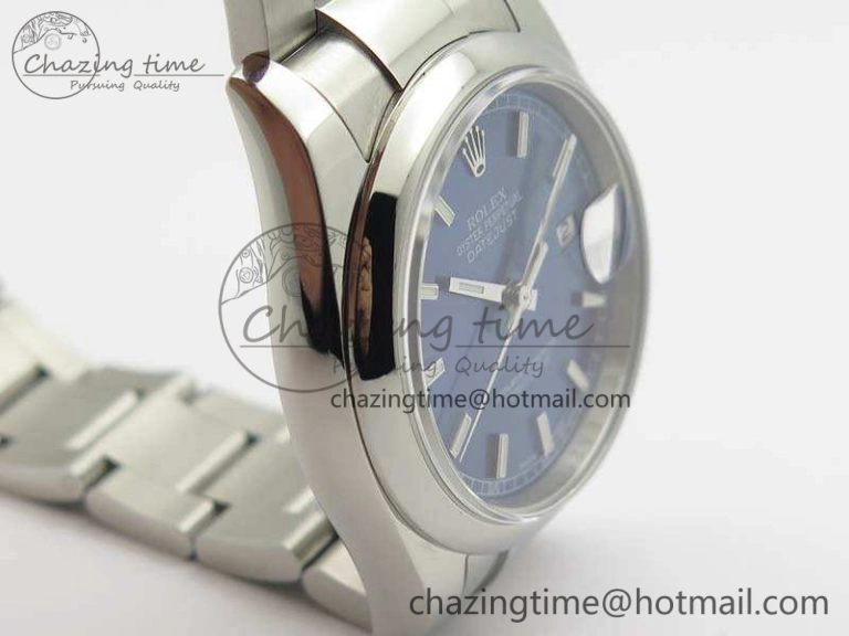 DateJust 36 SS 116200 Polished Bezel ARF 1:1 Best Edition Blue Dial On 904L SS Oyster Bracelet SA3135